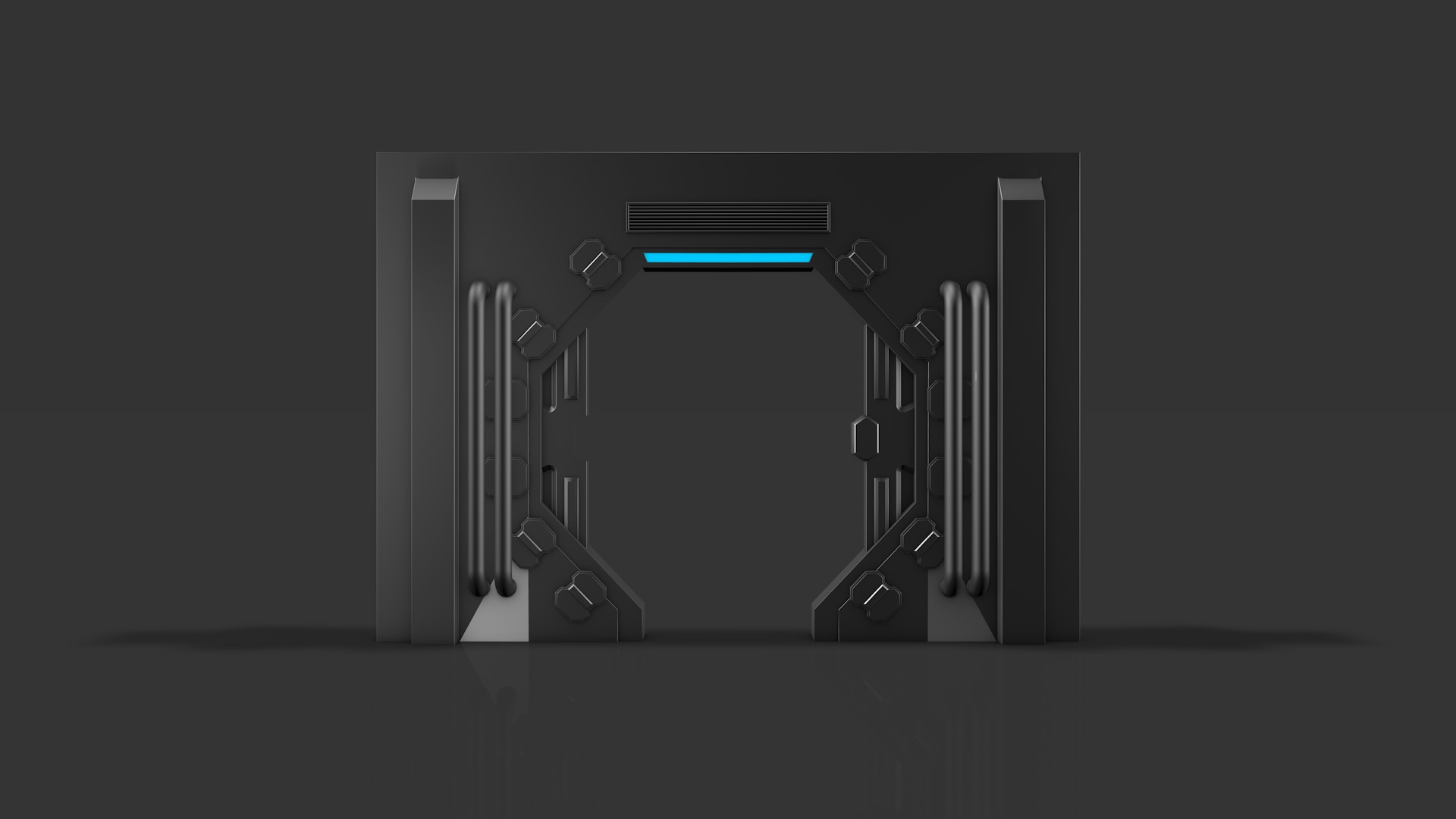 Sci Fi Door Low-poly 3D model_4