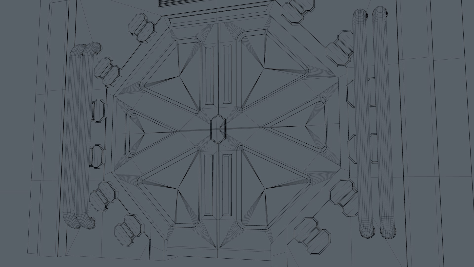 Sci Fi Door Low-poly 3D model_9