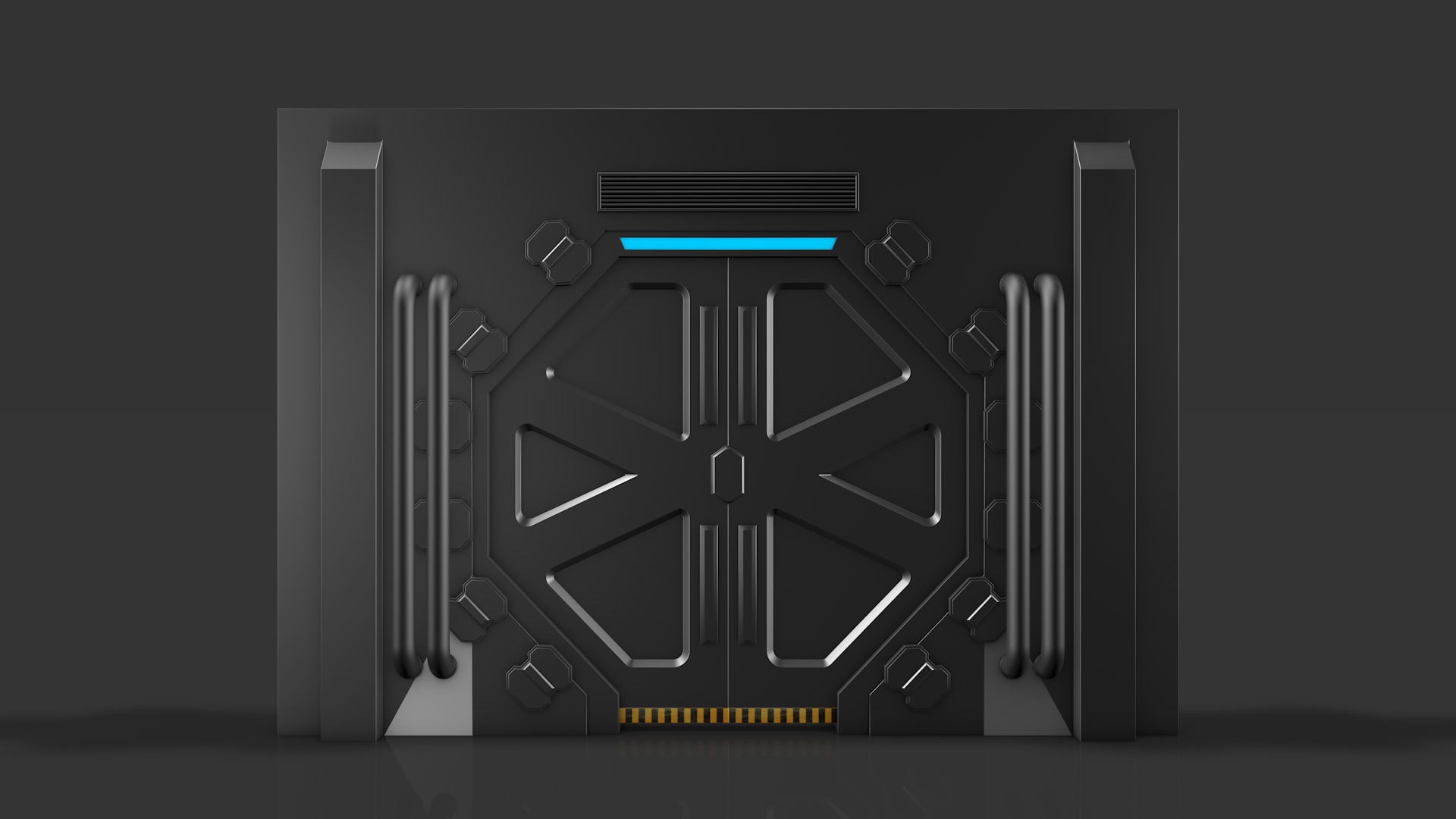 Sci Fi Door Low-poly 3D model_1