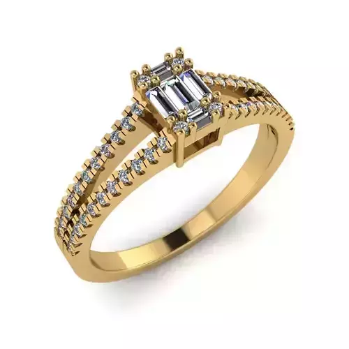 Women Diamond Ring 3dm STL  Render Details - EZ - 003