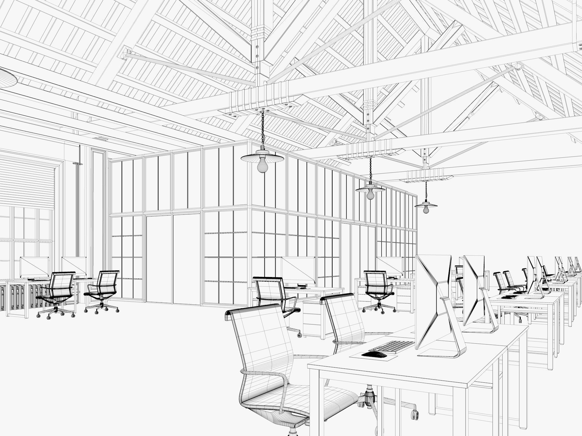 Loft Office 14 3D model_9