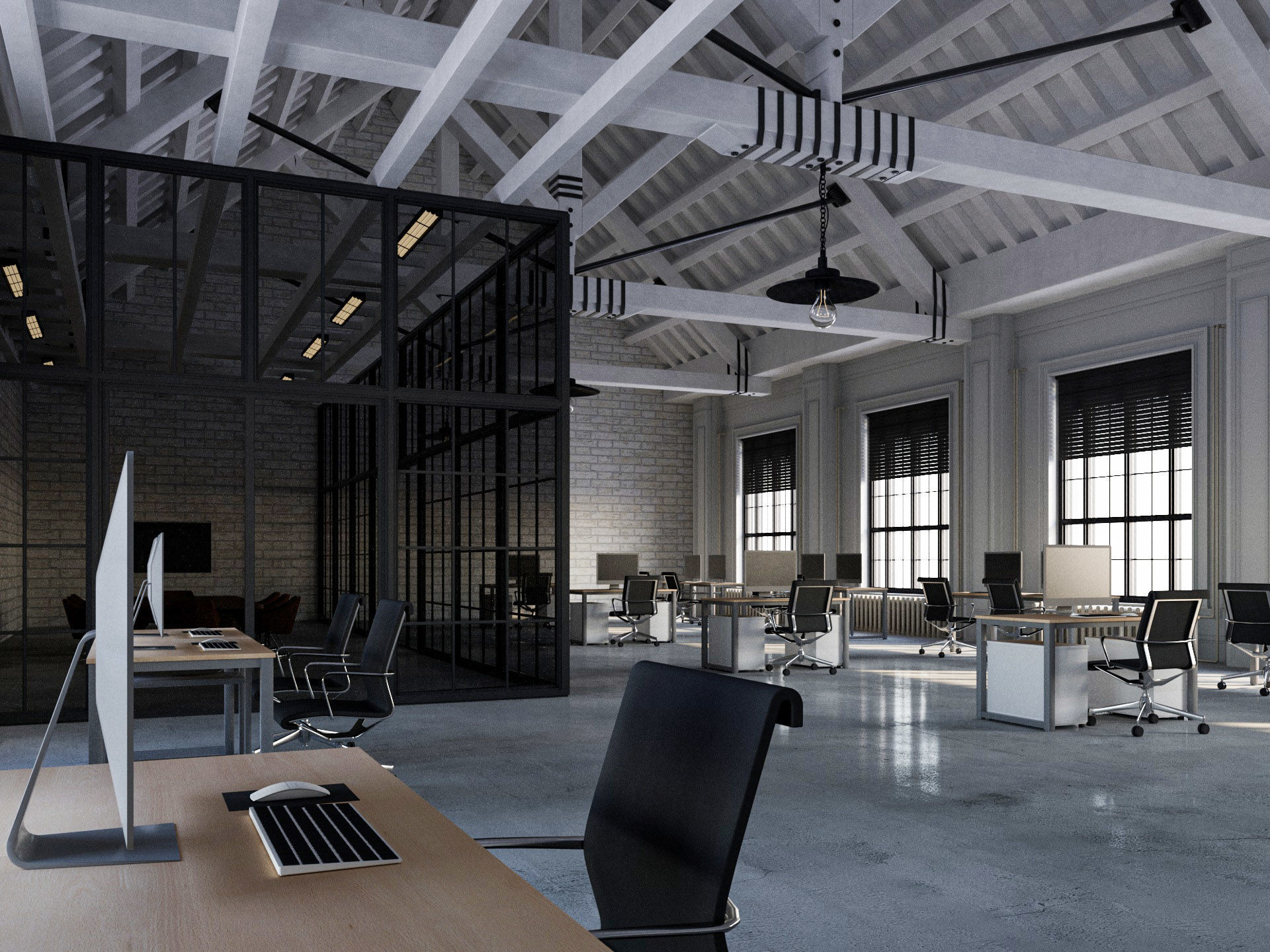 Loft Office 14 3D model_2