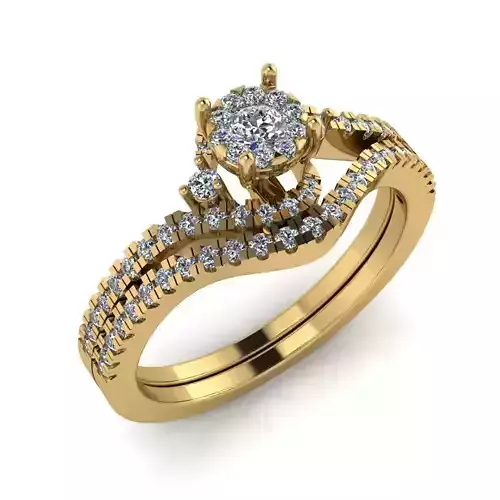 Women Diamond Ring 3dm STL  Render Details - EZ - 005