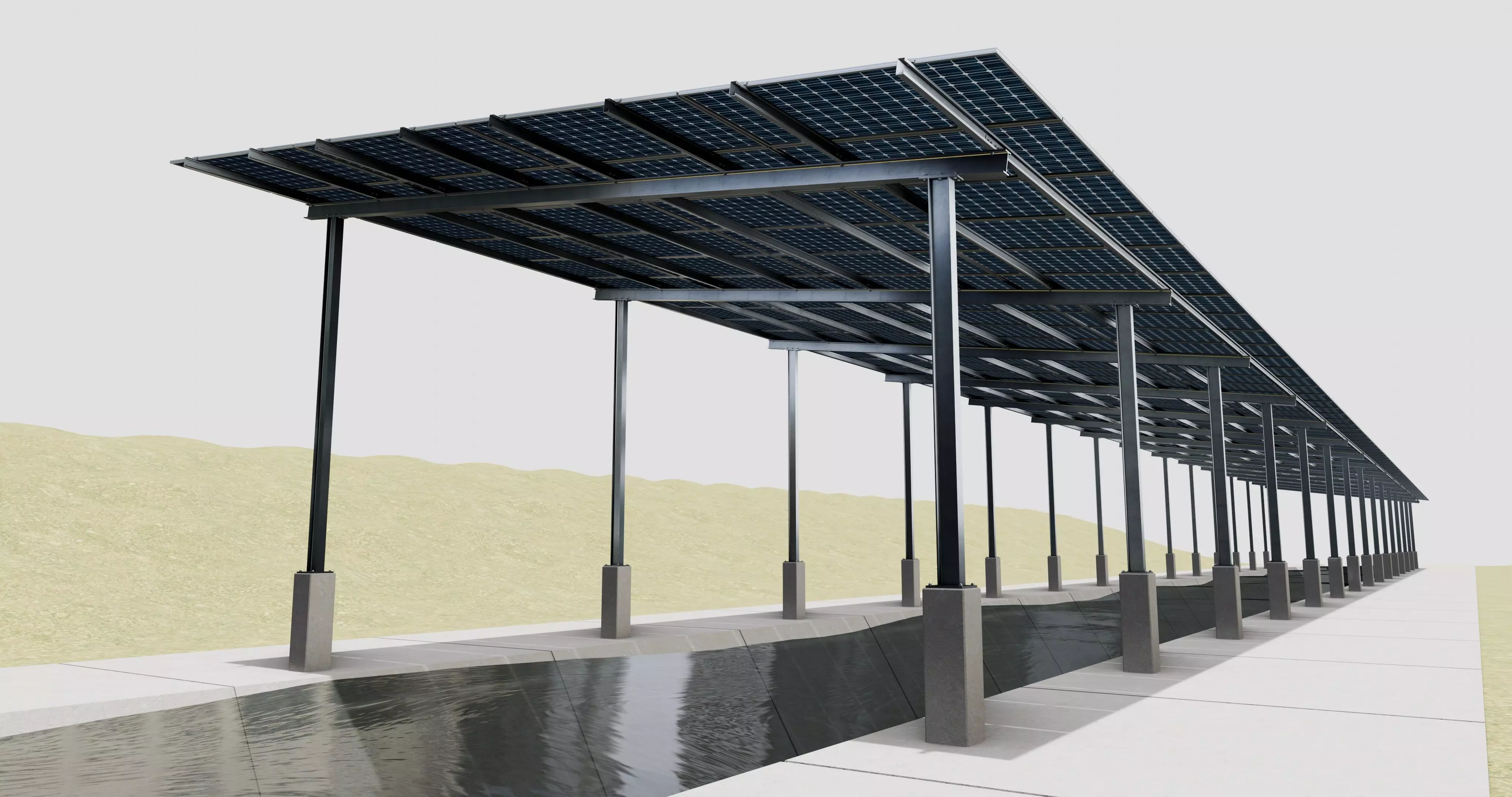 132 kW Solar Canal 3D model