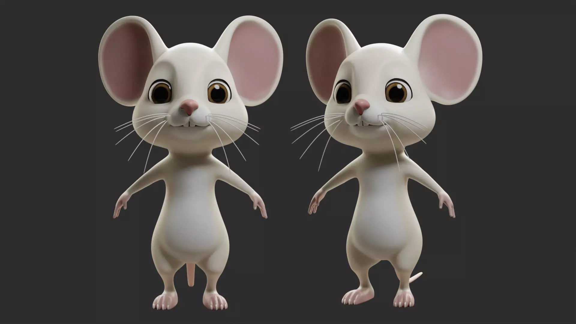 Mouse Cartoon Low-poly 3D model_0