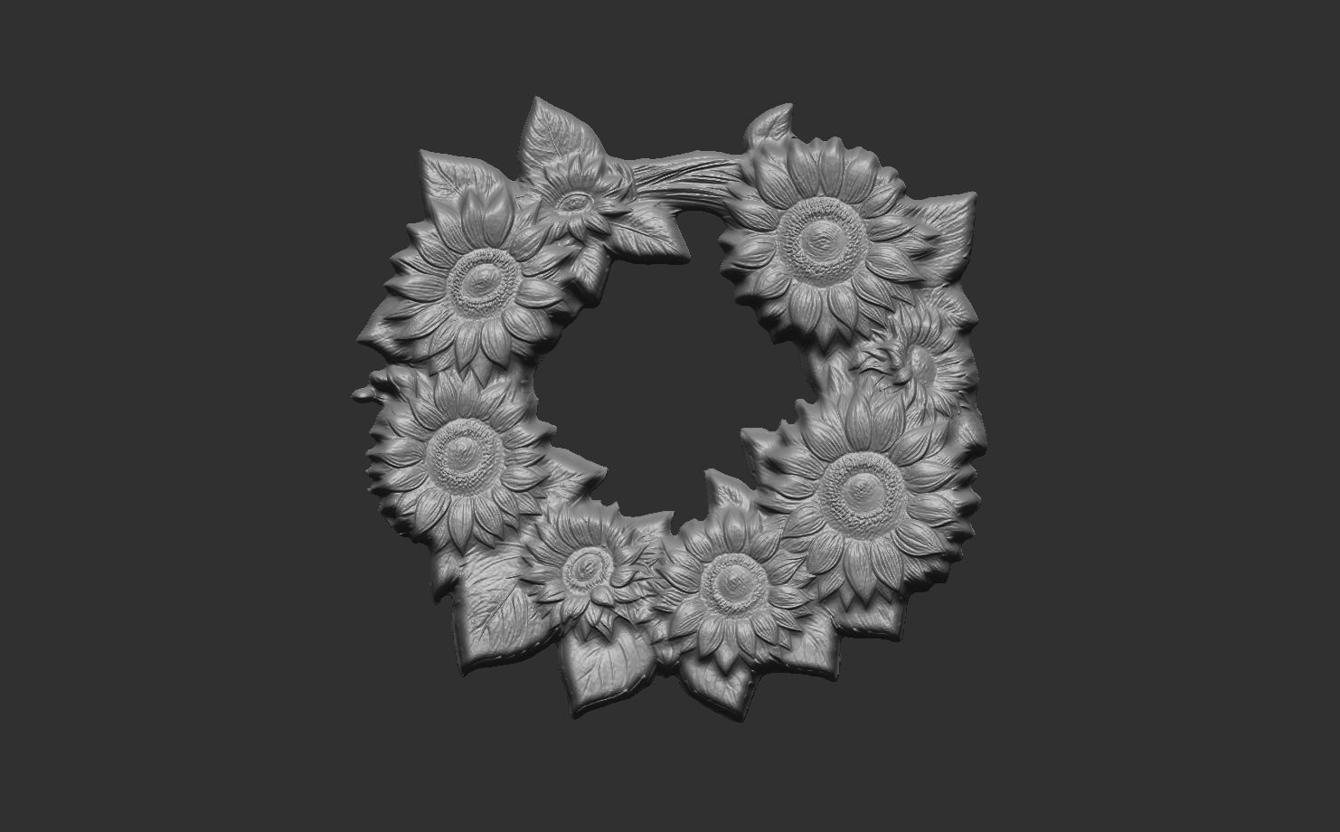 sunflower wall decor  3D print model_6