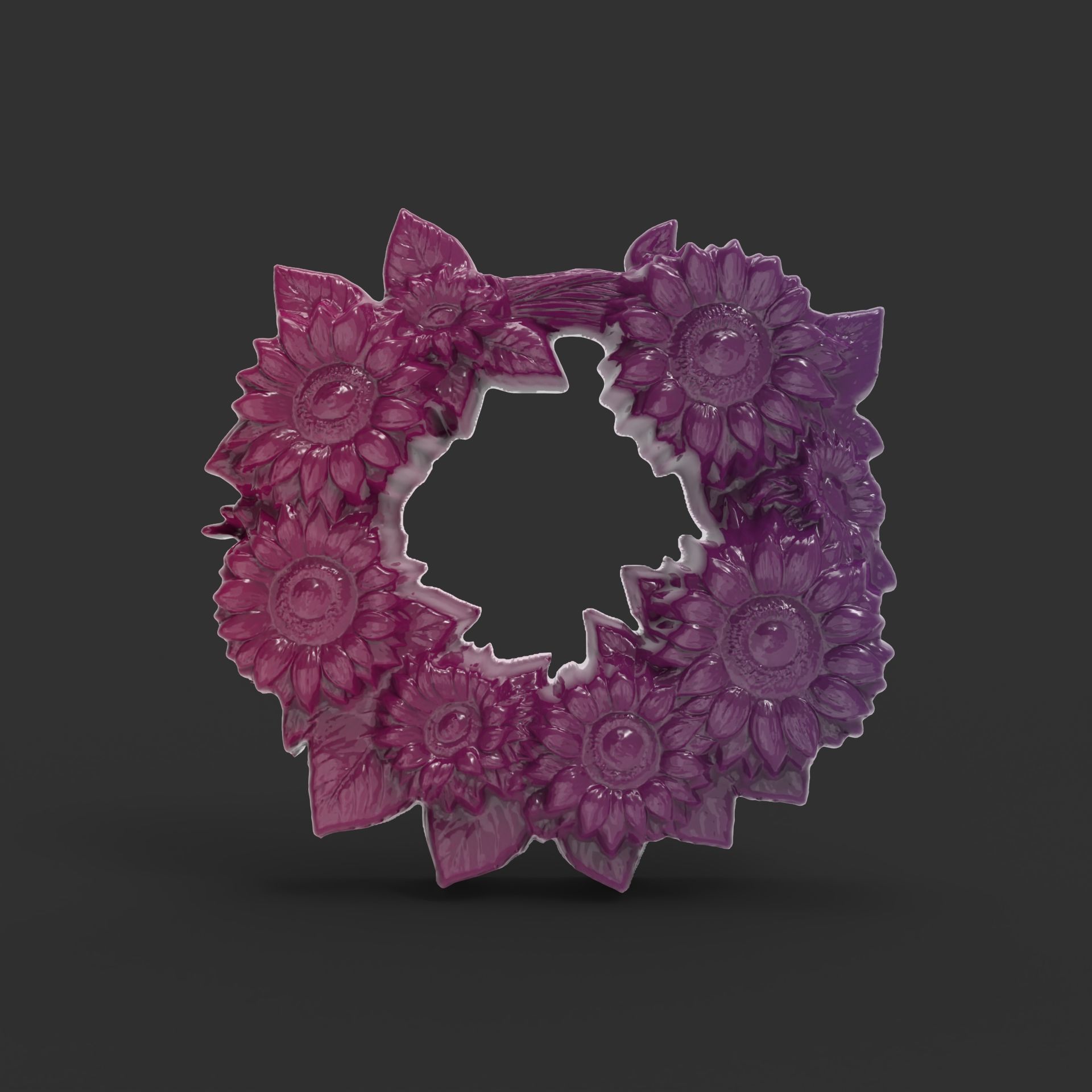sunflower wall decor  3D print model_3