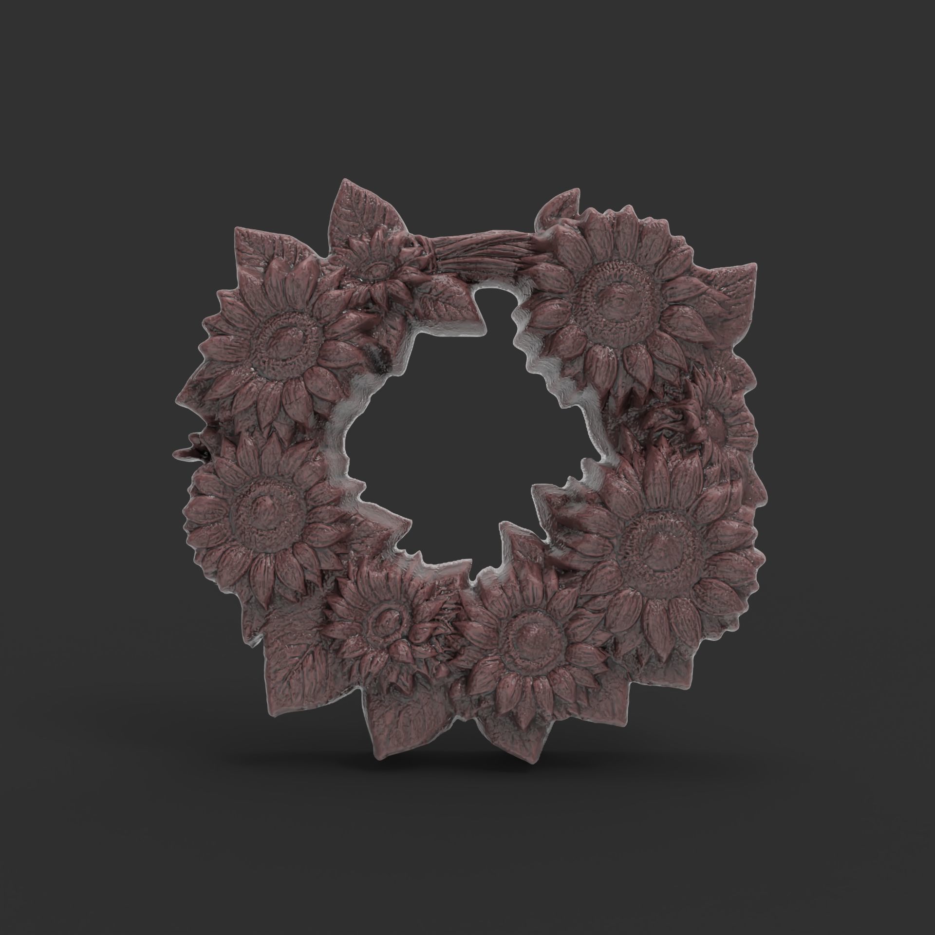 sunflower wall decor  3D print model_2