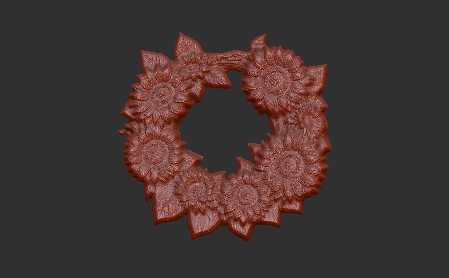 sunflower wall decor  3D print model_4