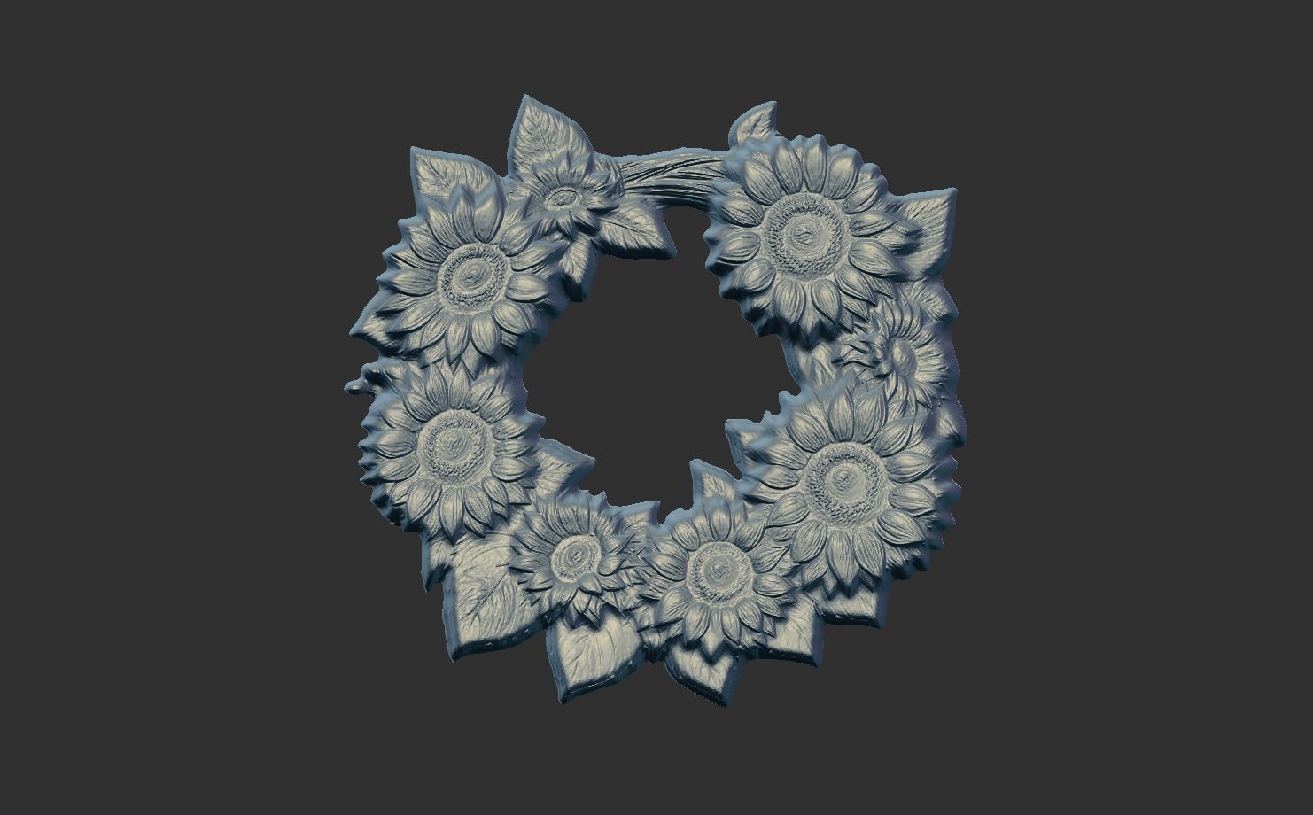 sunflower wall decor  3D print model_5