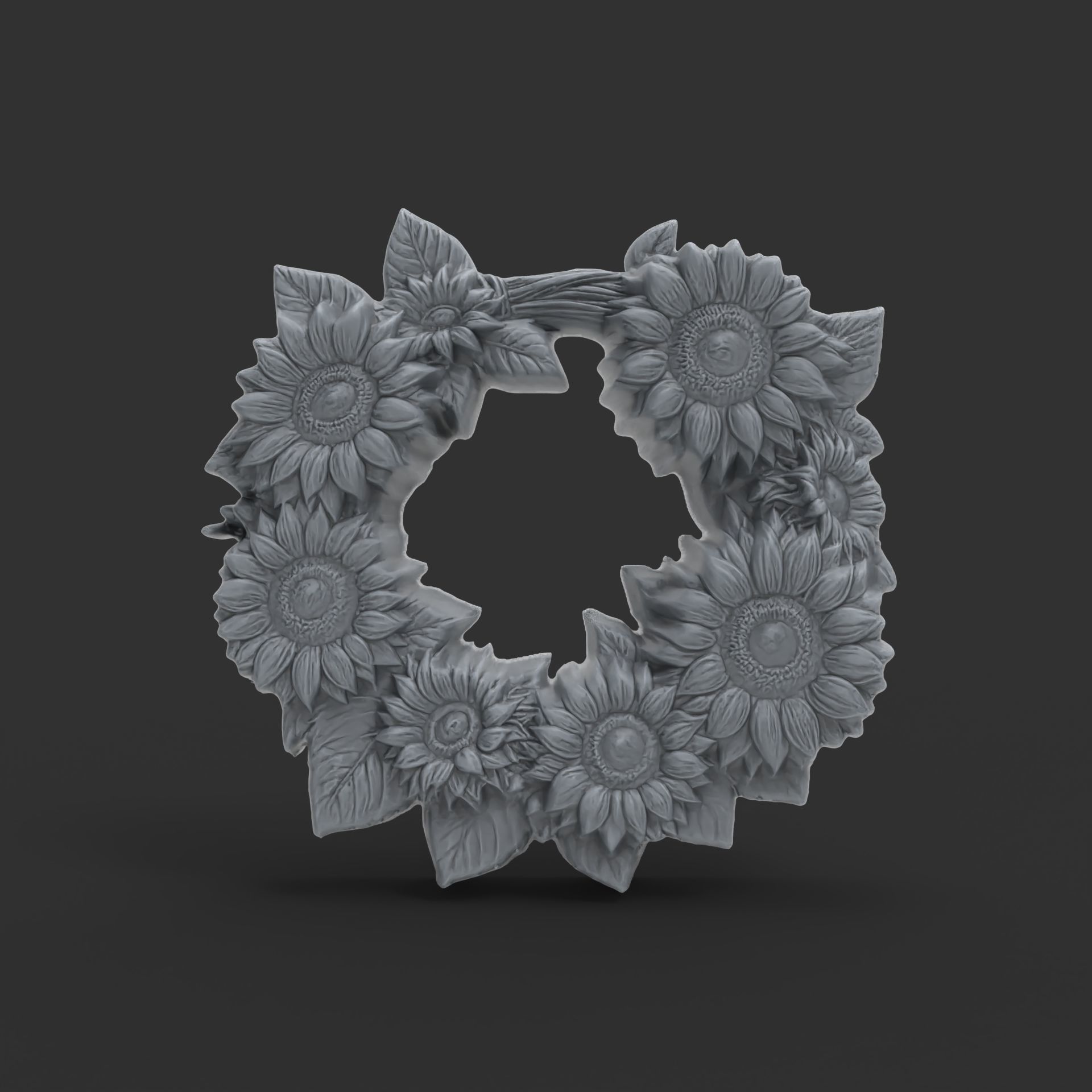 sunflower wall decor  3D print model_1