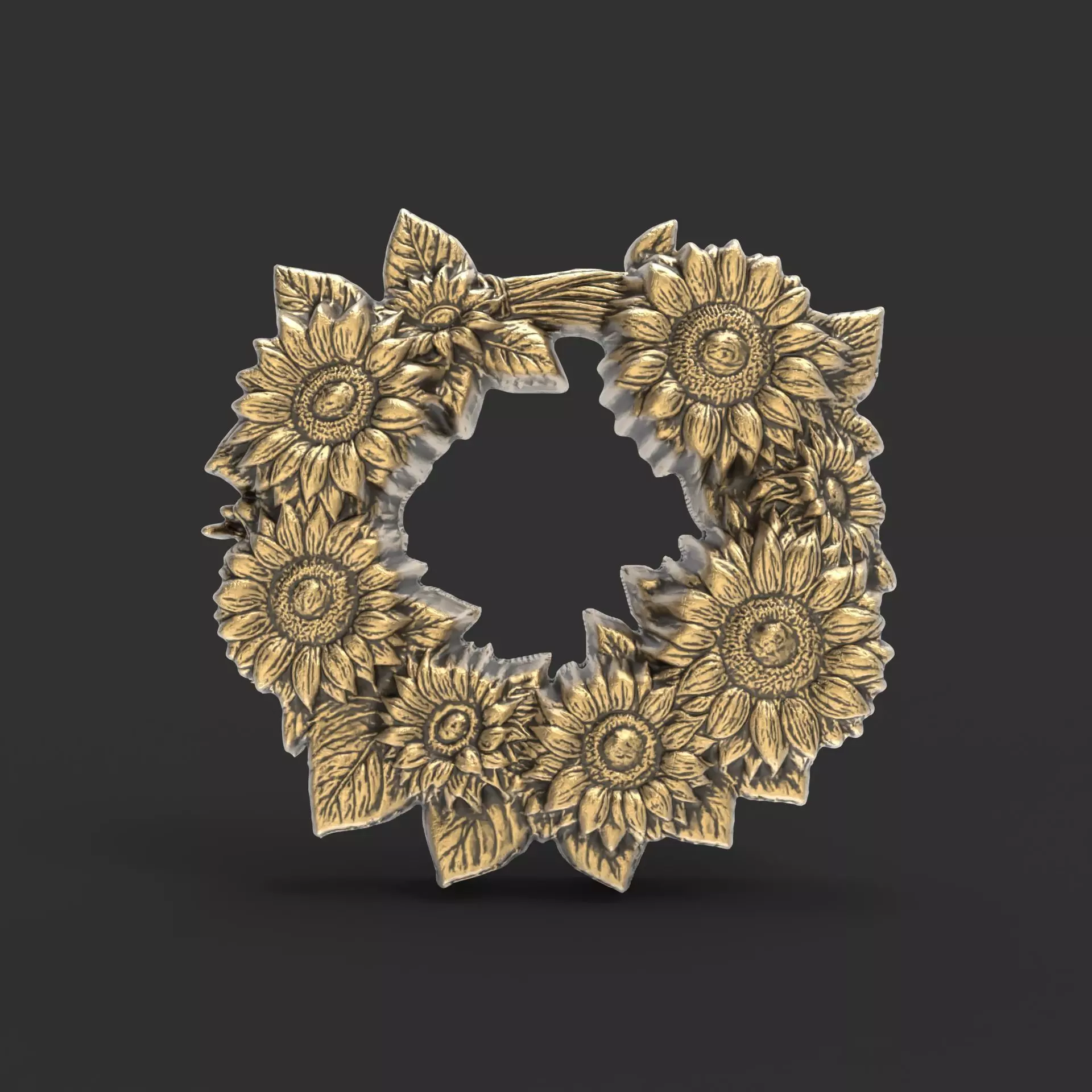 sunflower wall decor  3D print model_0