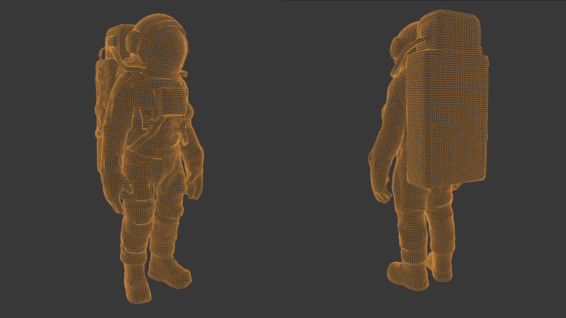 Astronaut SPACESUIT Base Mesh 3D model_1
