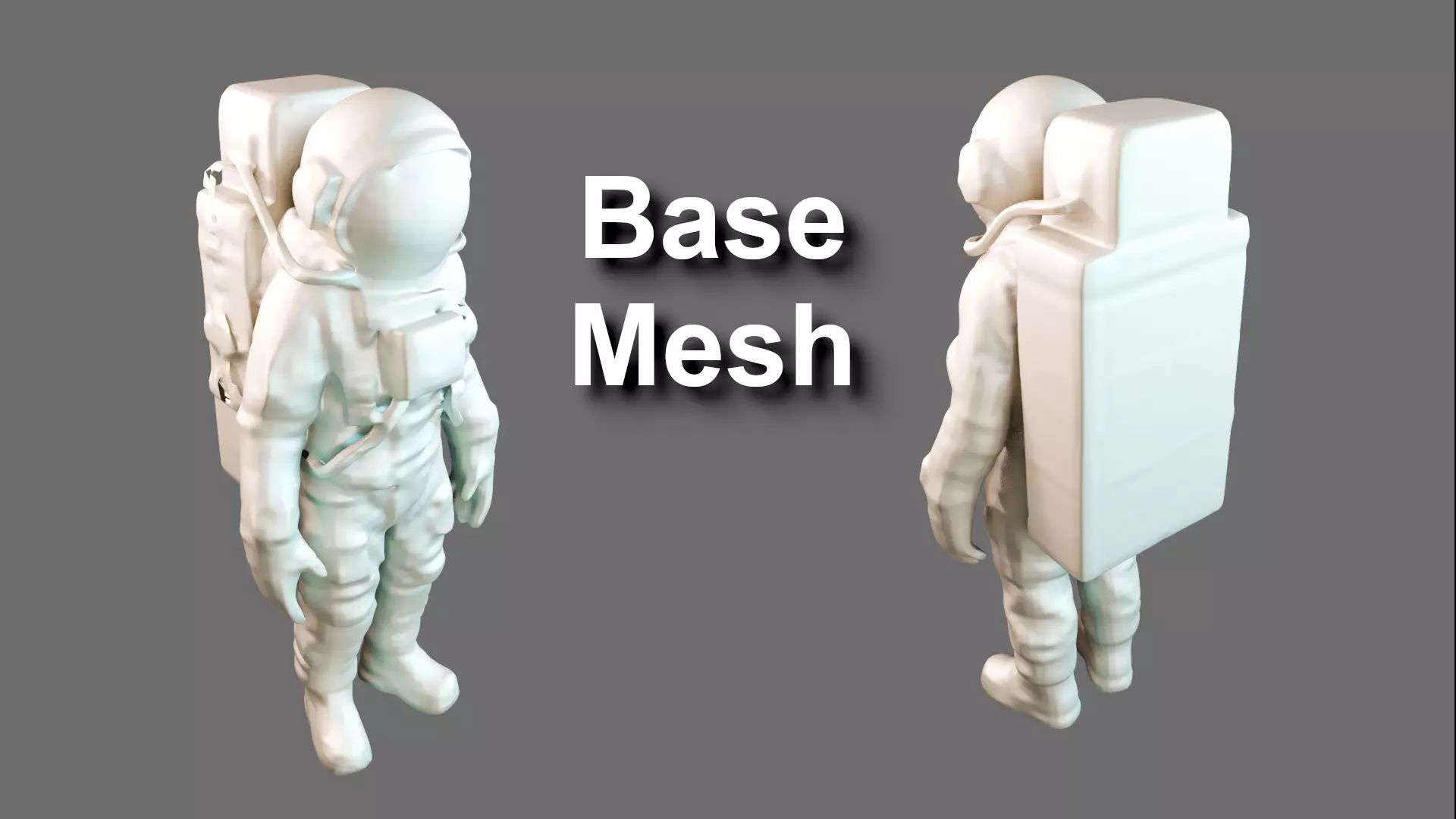 Astronaut SPACESUIT Base Mesh 3D model_0