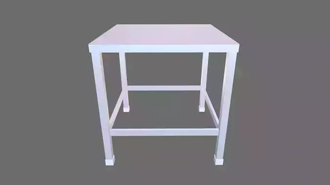 Steel Table Low-poly 3D model