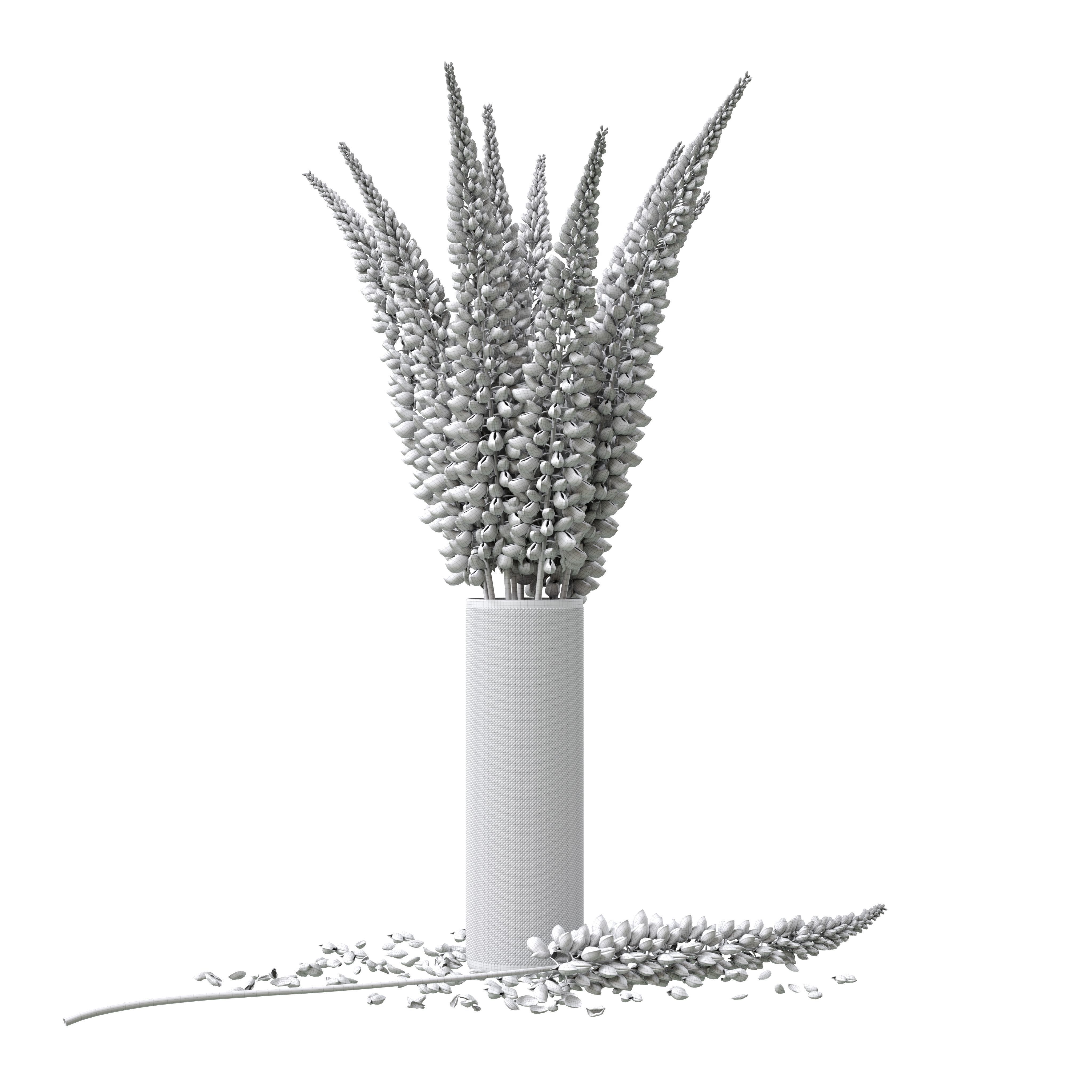 Bouquet of pink lupine flowers Lupinus 3D model_13