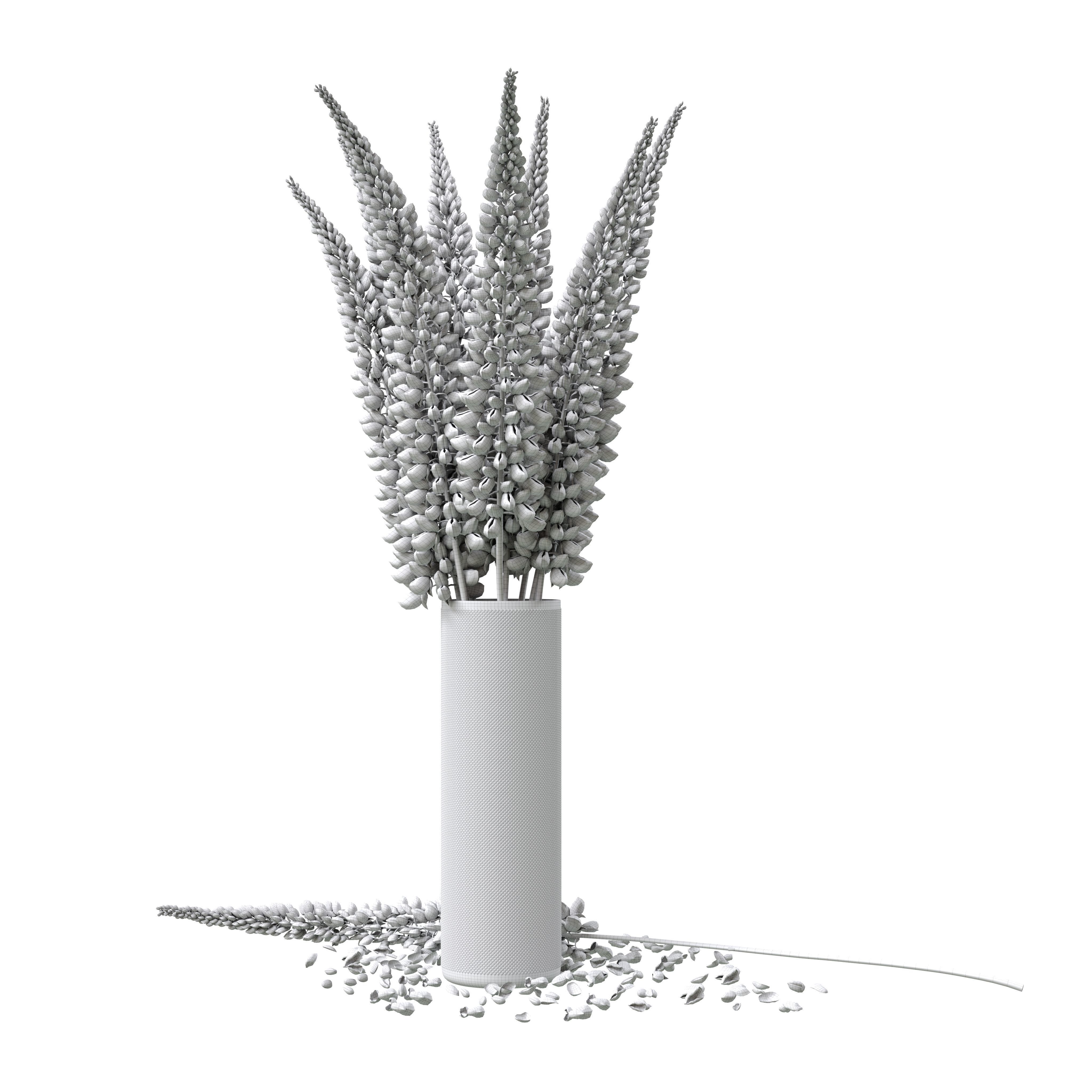 Bouquet of pink lupine flowers Lupinus 3D model_17