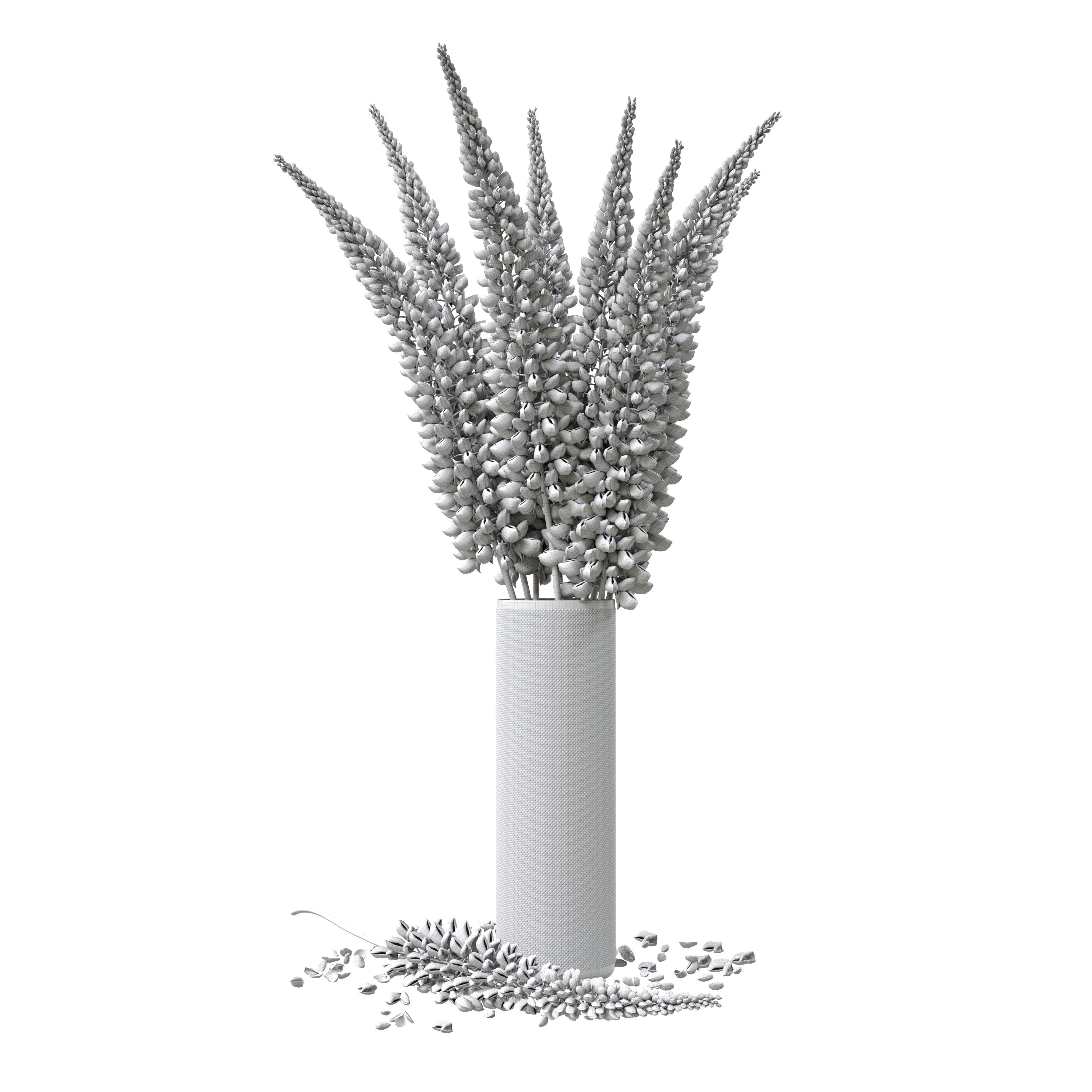 Bouquet of pink lupine flowers Lupinus 3D model_15