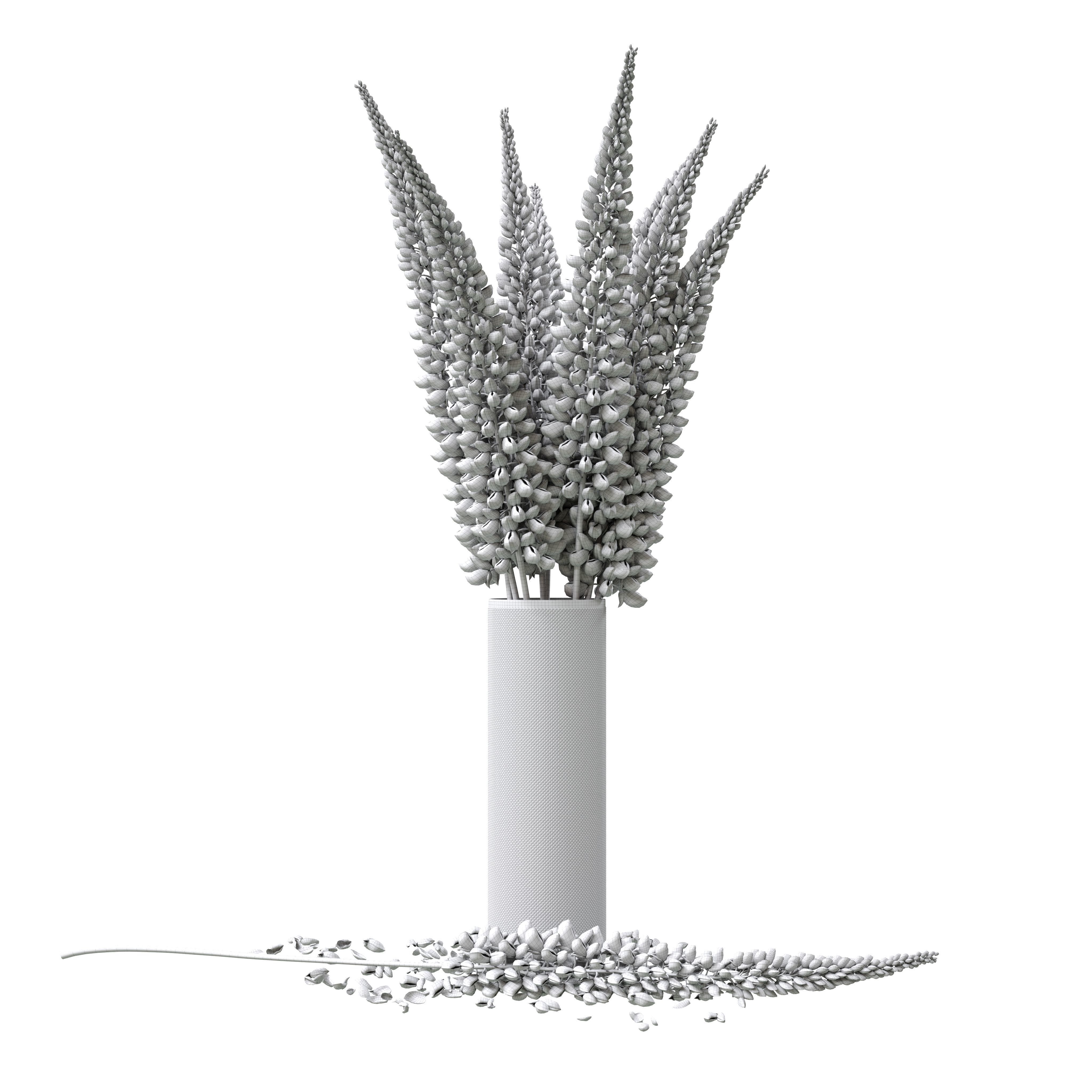 Bouquet of pink lupine flowers Lupinus 3D model_14