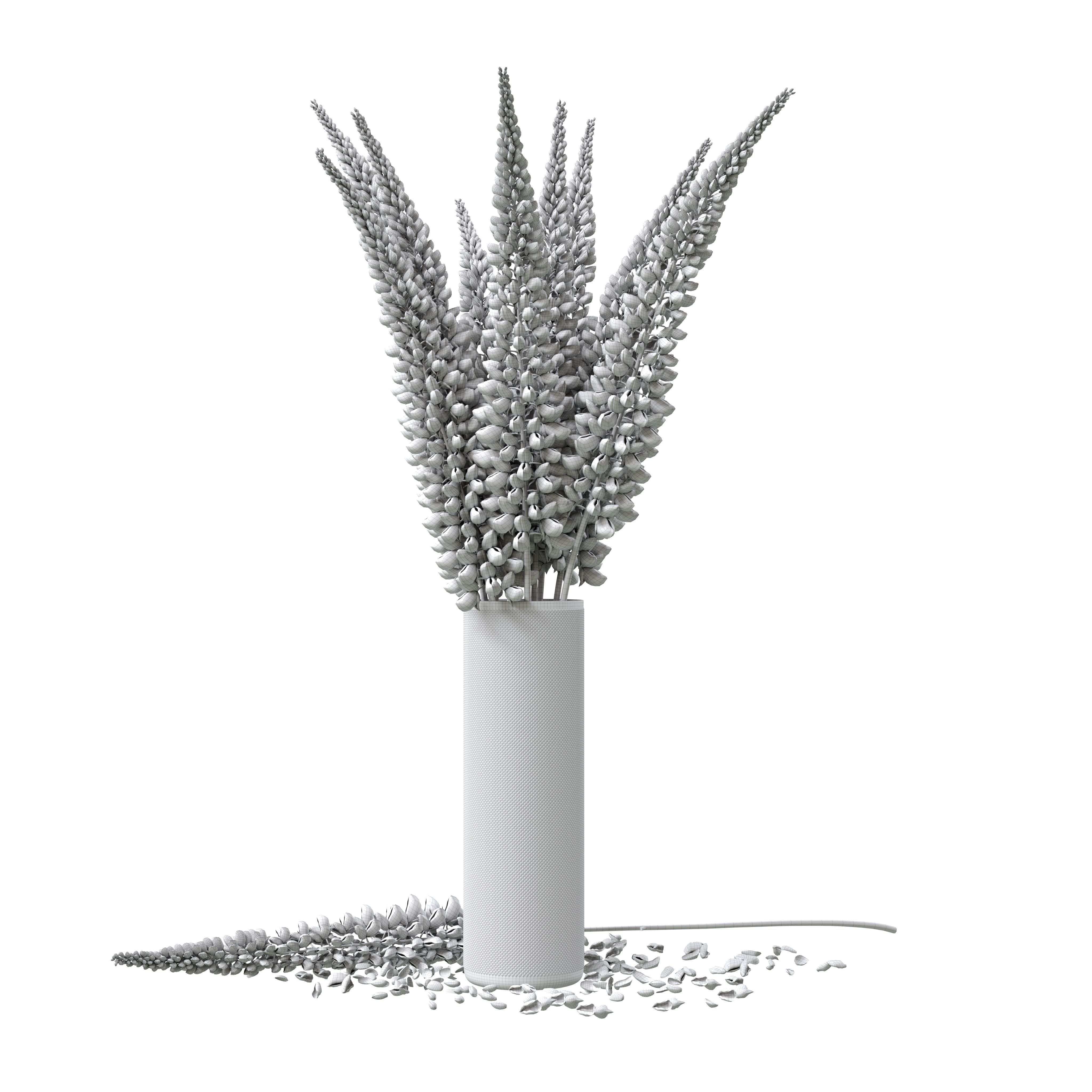 Bouquet of pink lupine flowers Lupinus 3D model_19