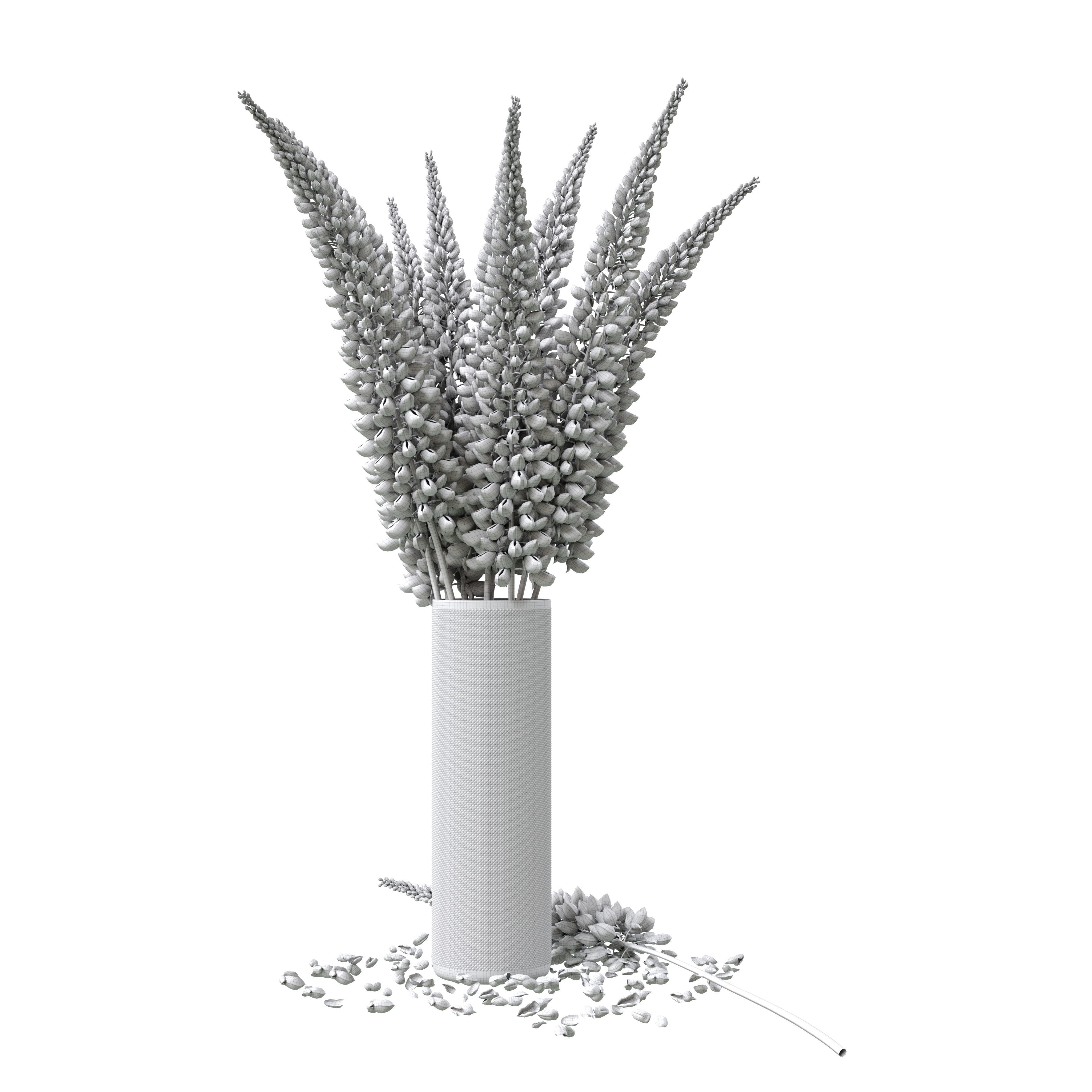 Bouquet of pink lupine flowers Lupinus 3D model_18