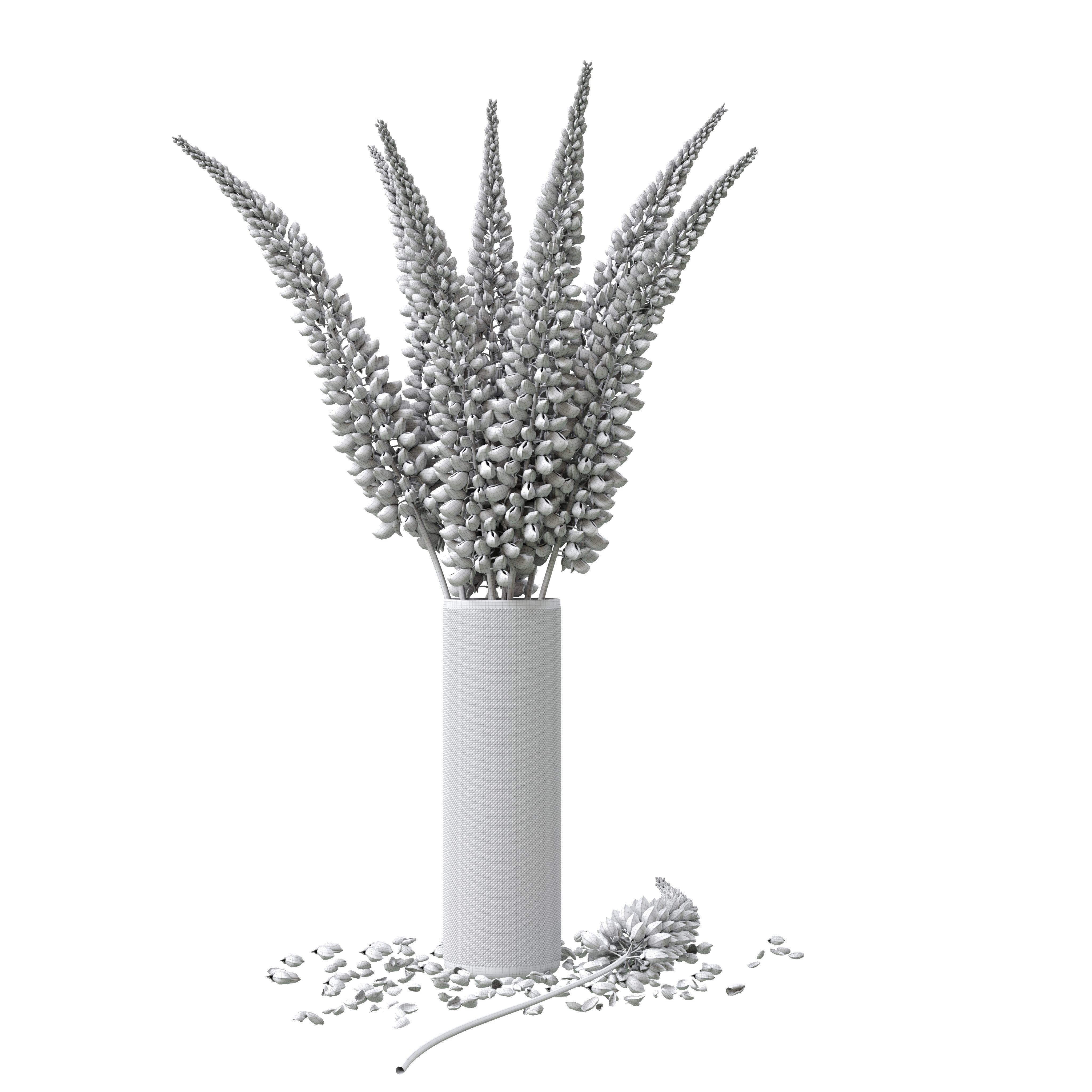 Bouquet of pink lupine flowers Lupinus 3D model_12