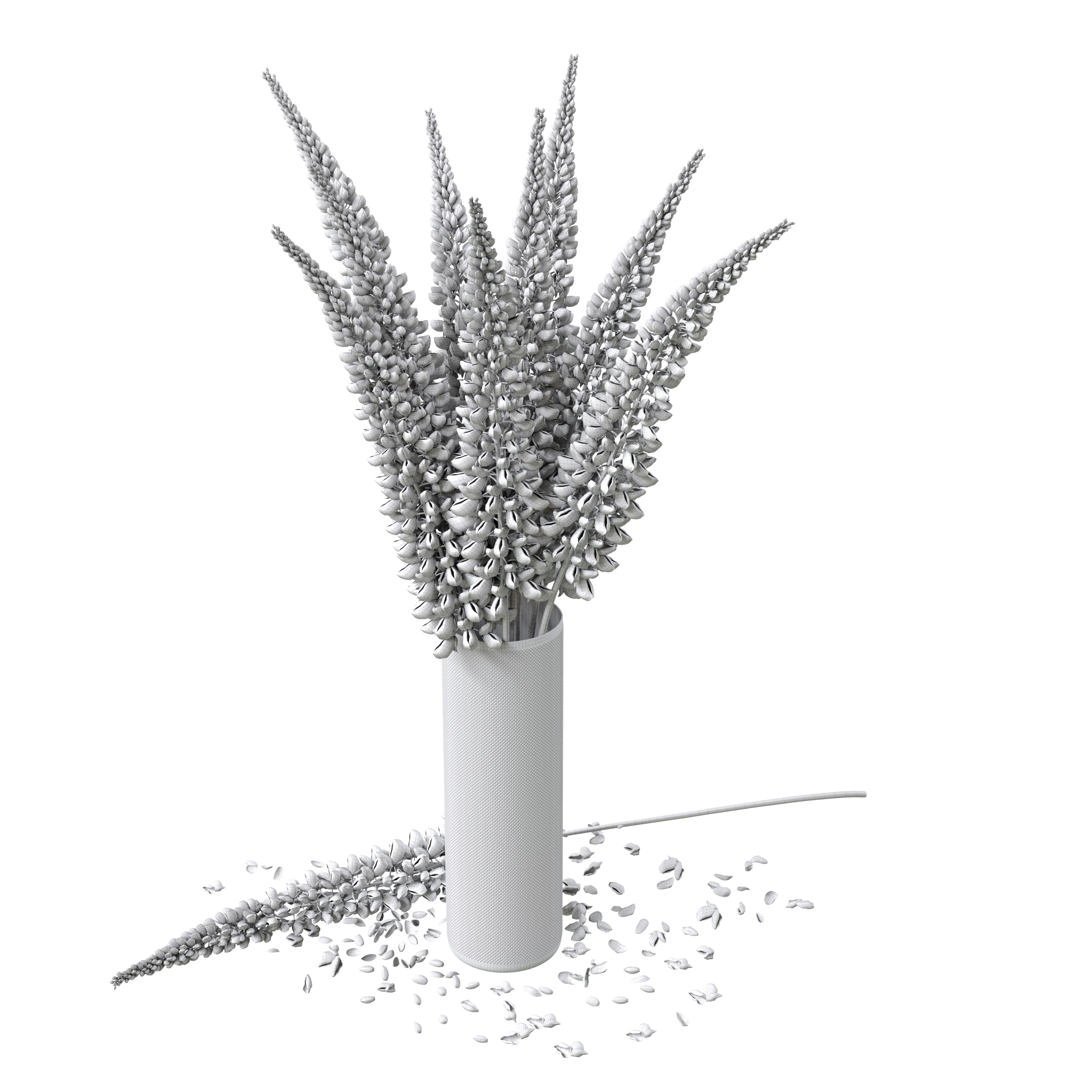 Bouquet of pink lupine flowers Lupinus 3D model_21