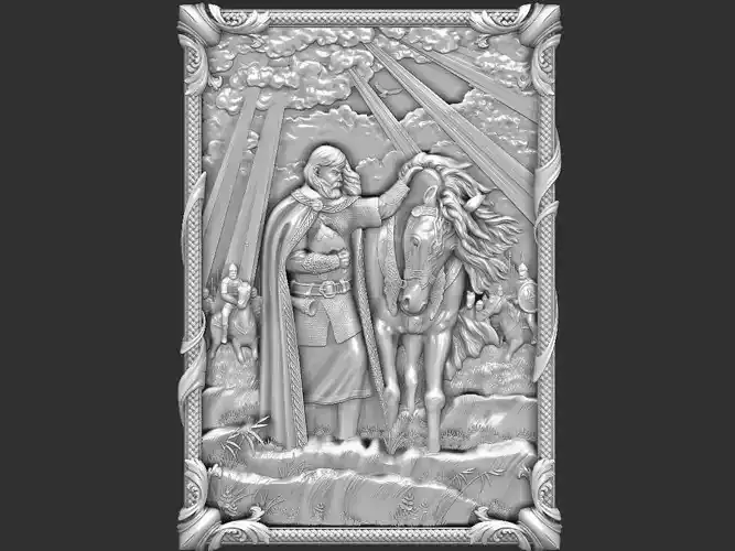 Panel Roman Mythology Soldier Horses- Oleg the Wise