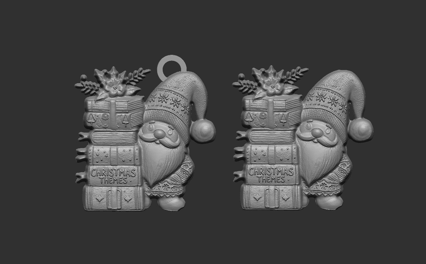 christmas books theme pentant 3D print model_3