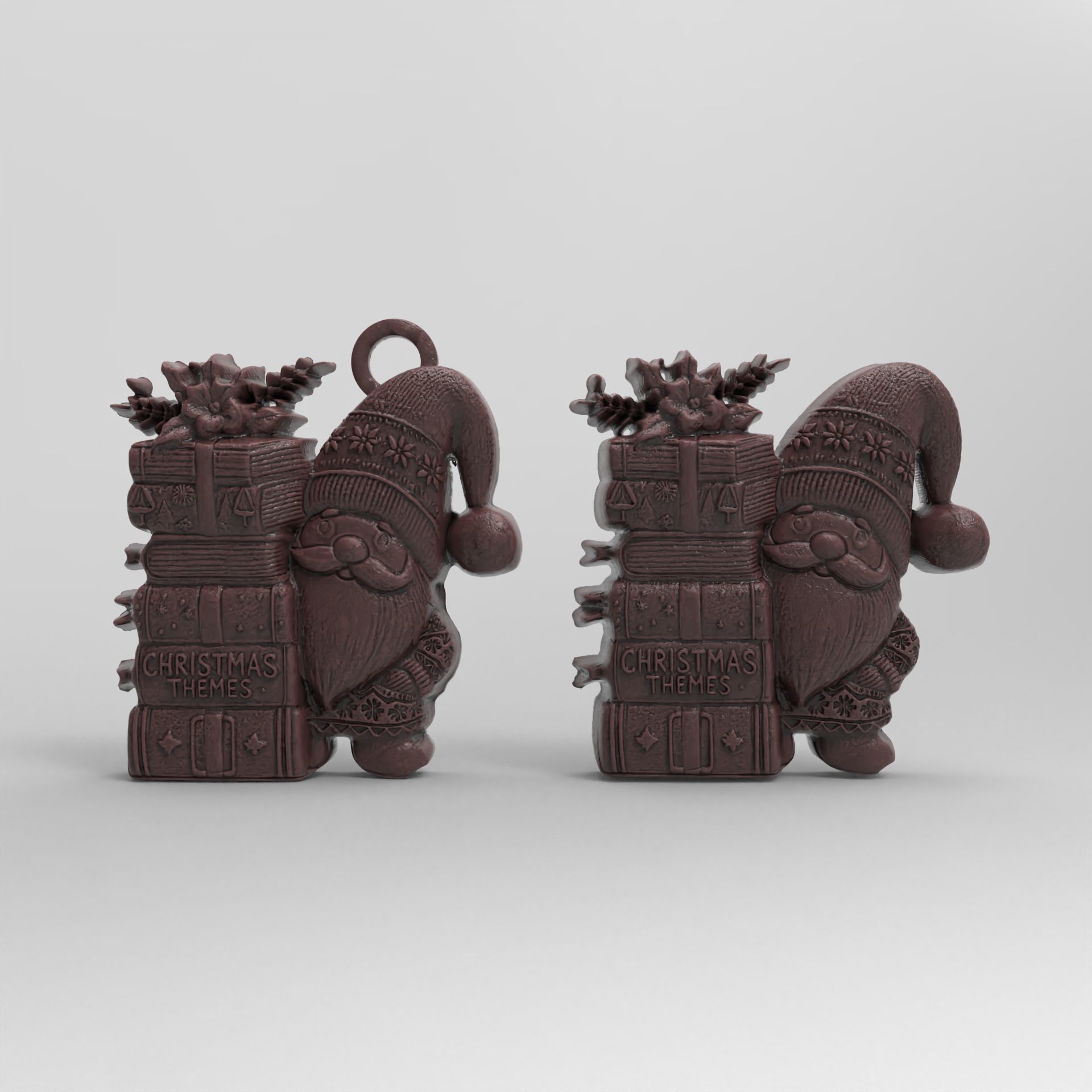 christmas books theme pentant 3D print model_2