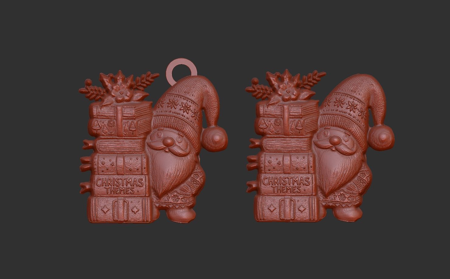 christmas books theme pentant 3D print model_5