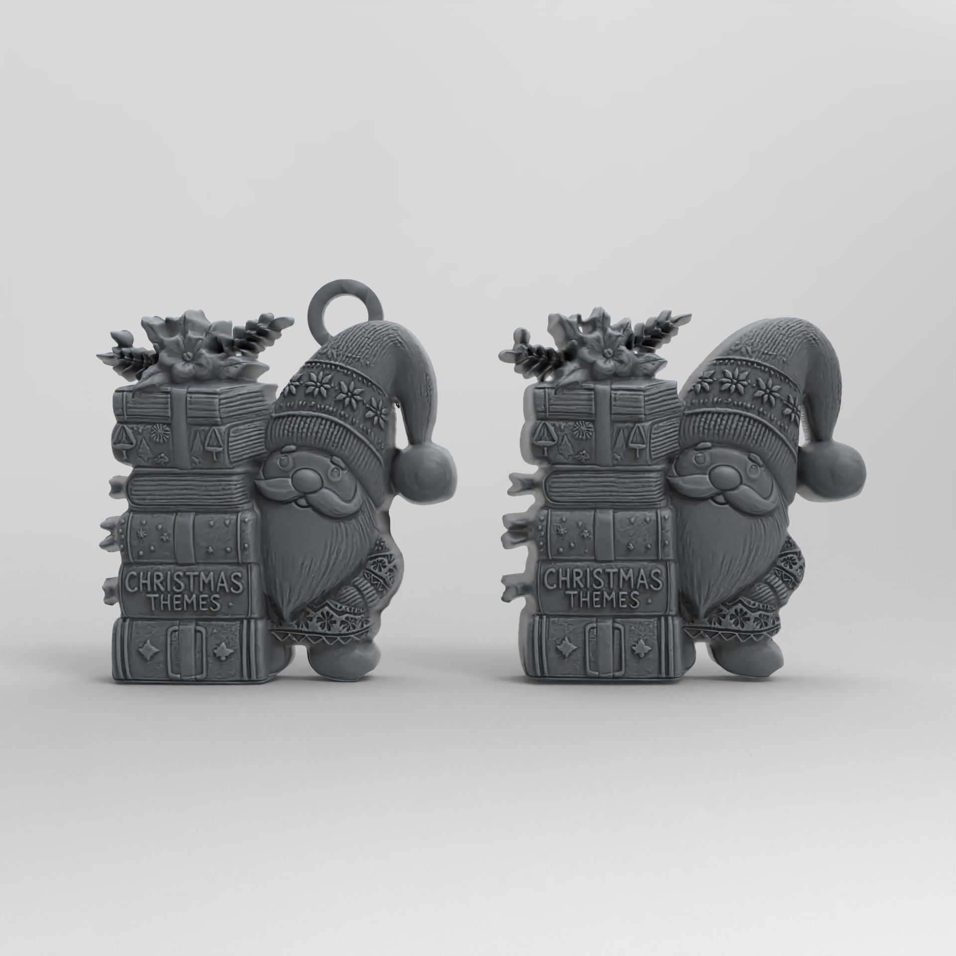 christmas books theme pentant 3D print model_1