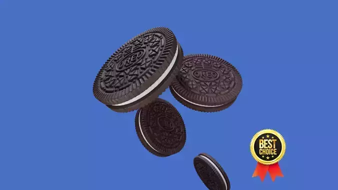 Oreo cookie Low-poly 3D model