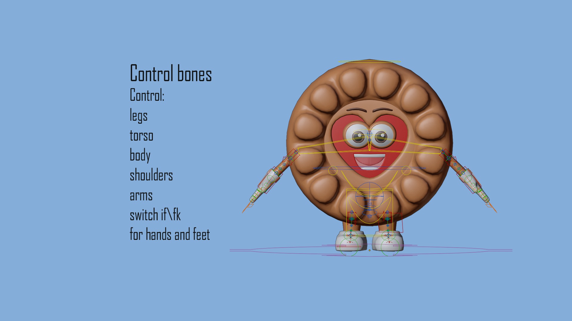 Cartoon characters cakes Low-poly 3D model_8