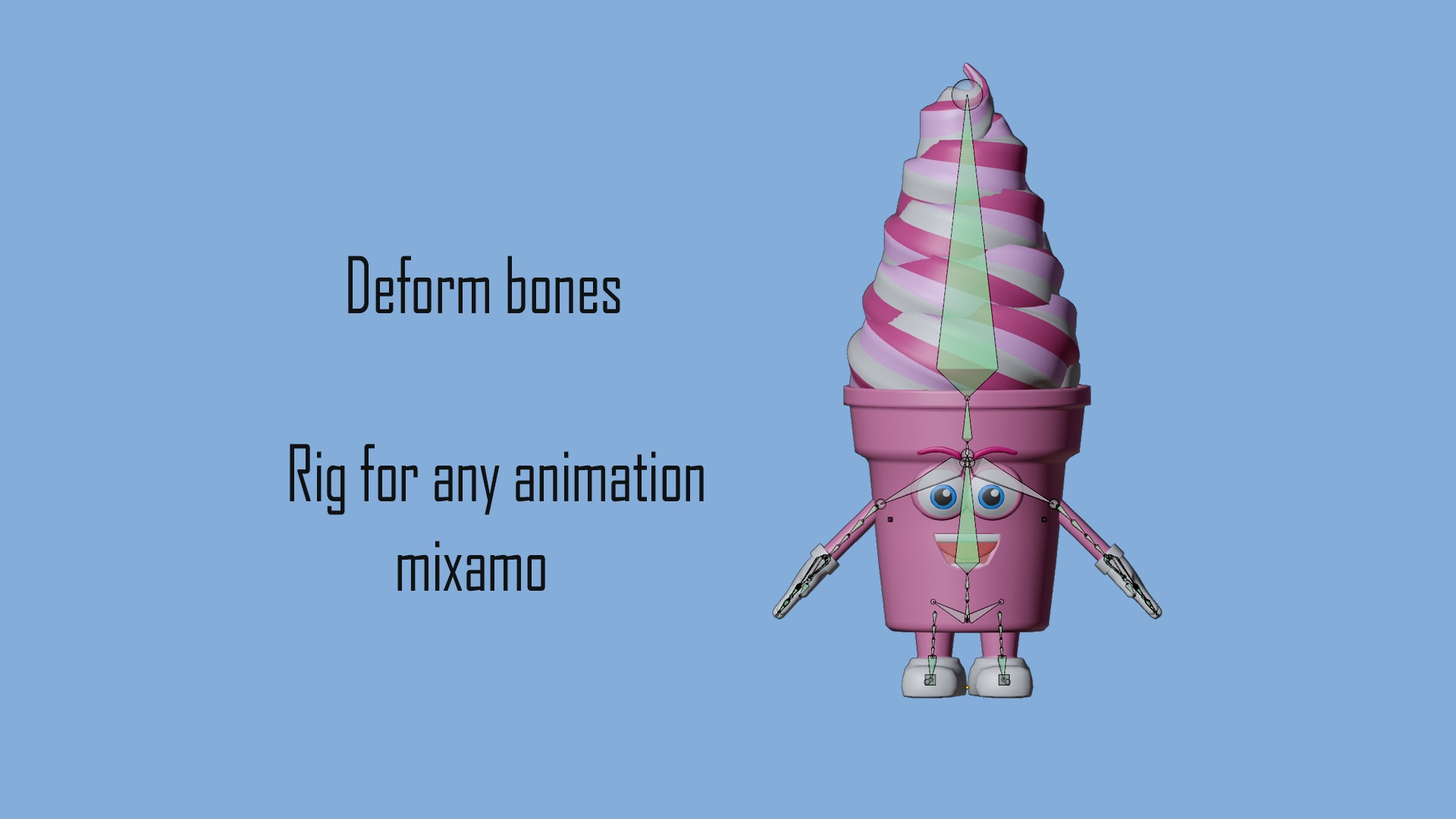 Cartoon characters cakes Low-poly 3D model_7