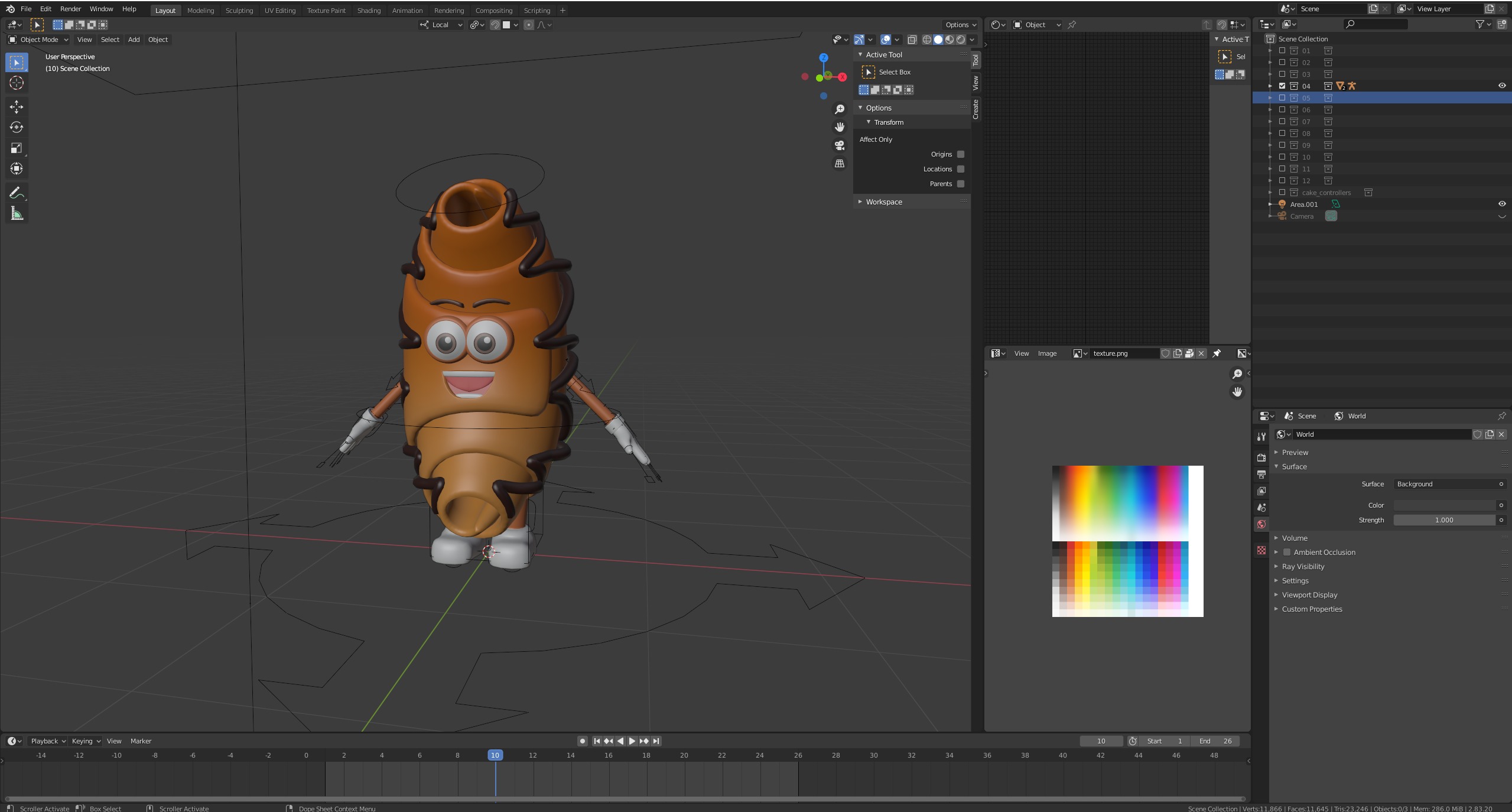 Cartoon characters cakes Low-poly 3D model_9