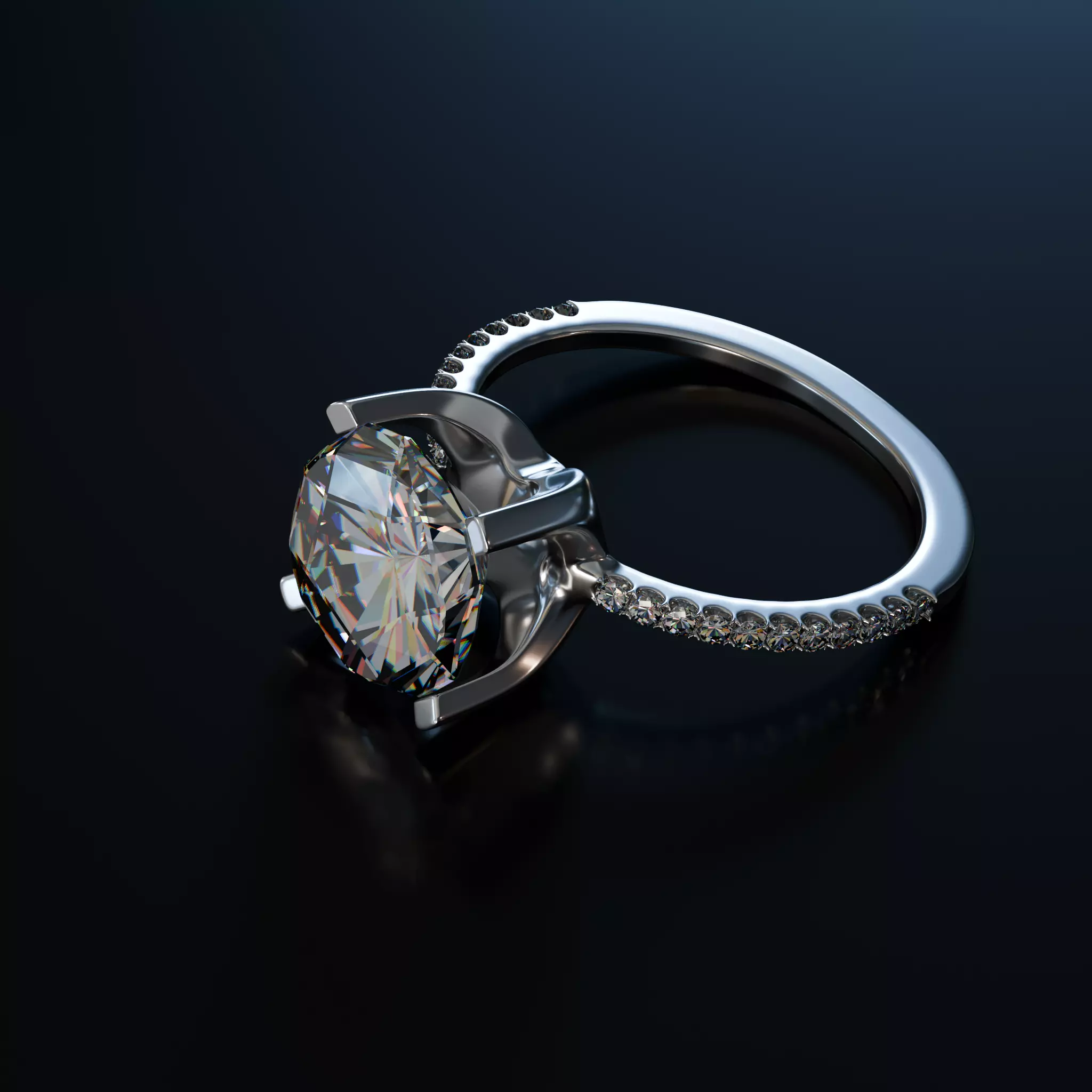 Elegant Diamond Ring - 3D Model Blender Free 3D model