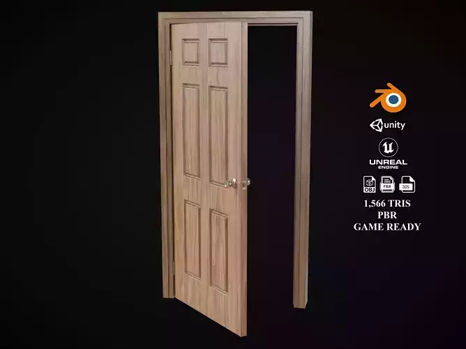 Low Poly Door wooden