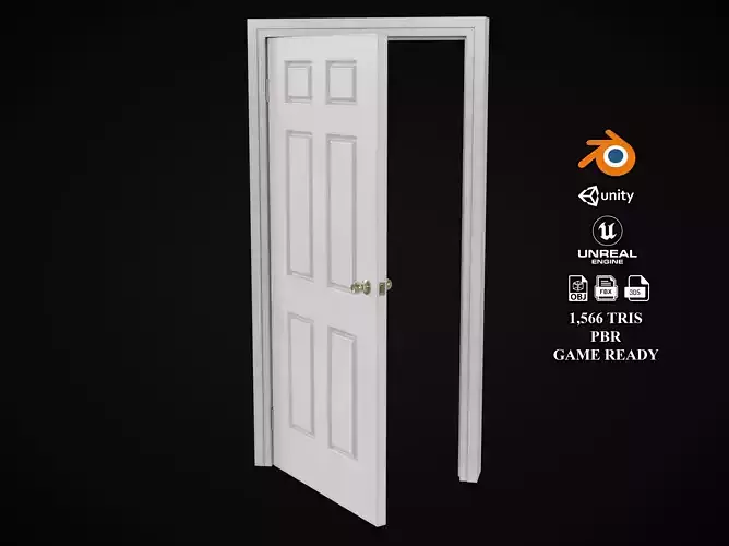 Low Poly Door wooden