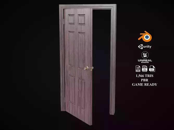 Low Poly Door wooden