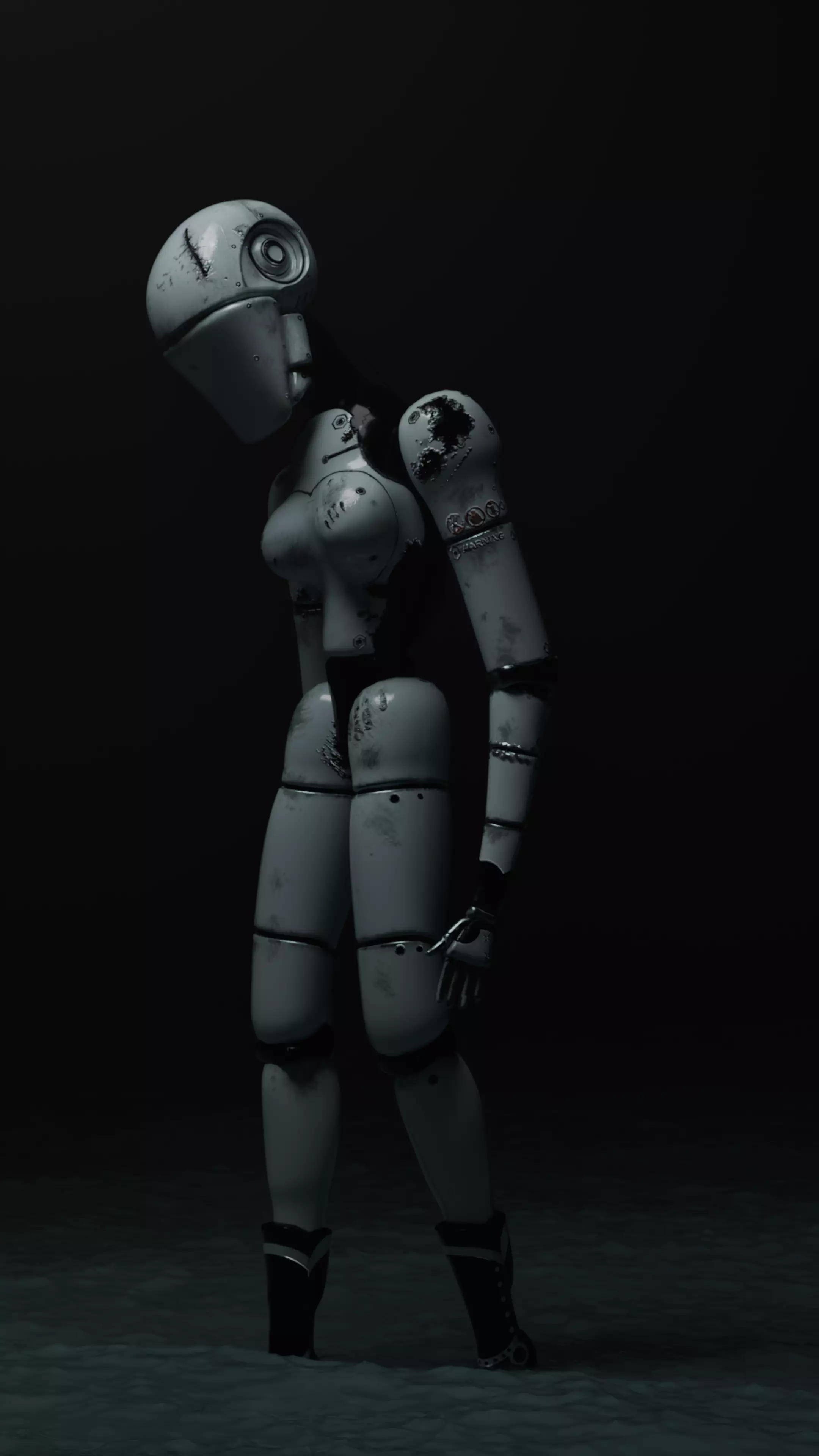 Damaged robot 3D model_3