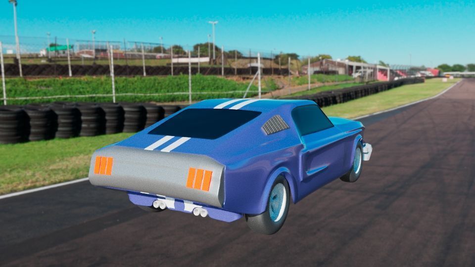 mustang car Low-poly 3D model_2