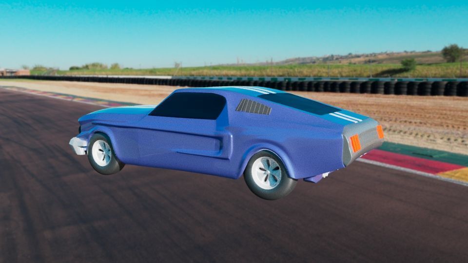 mustang car Low-poly 3D model_1