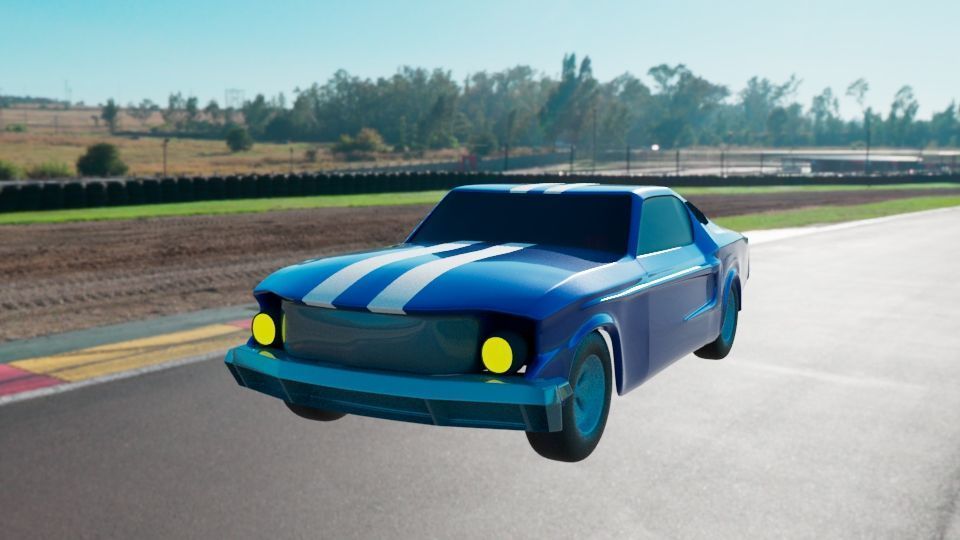 mustang car Low-poly 3D model_3