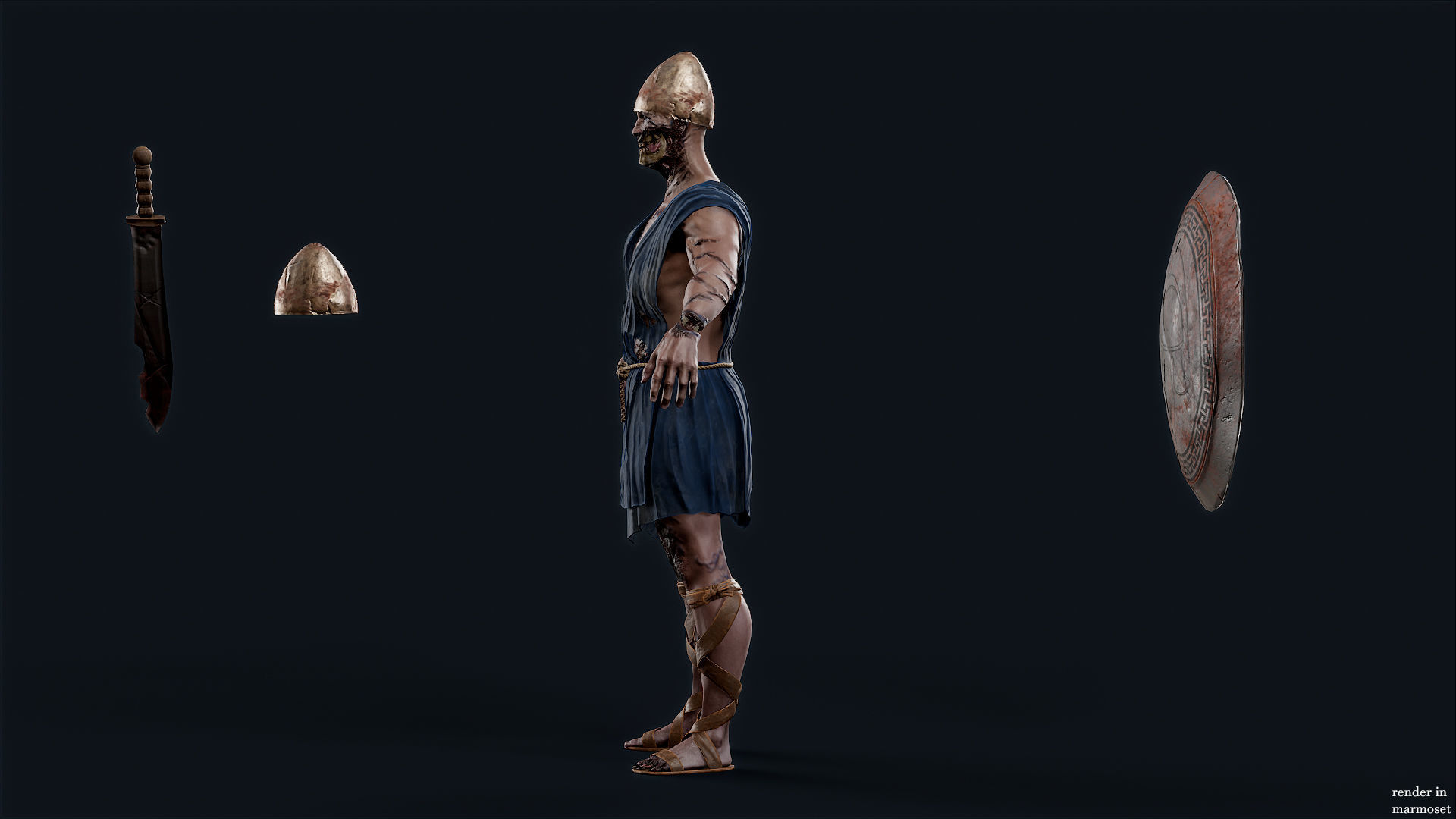 SPARTAN ILOTE UNDEAD 3 Low-poly 3D model_9