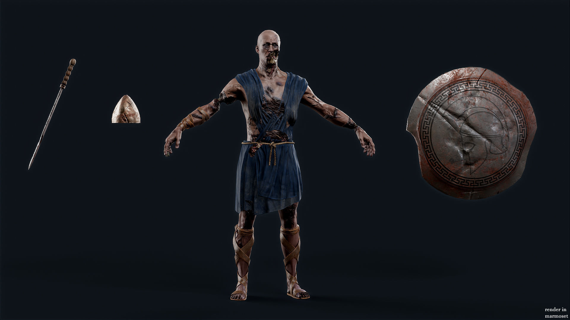 SPARTAN ILOTE UNDEAD 3 Low-poly 3D model_7