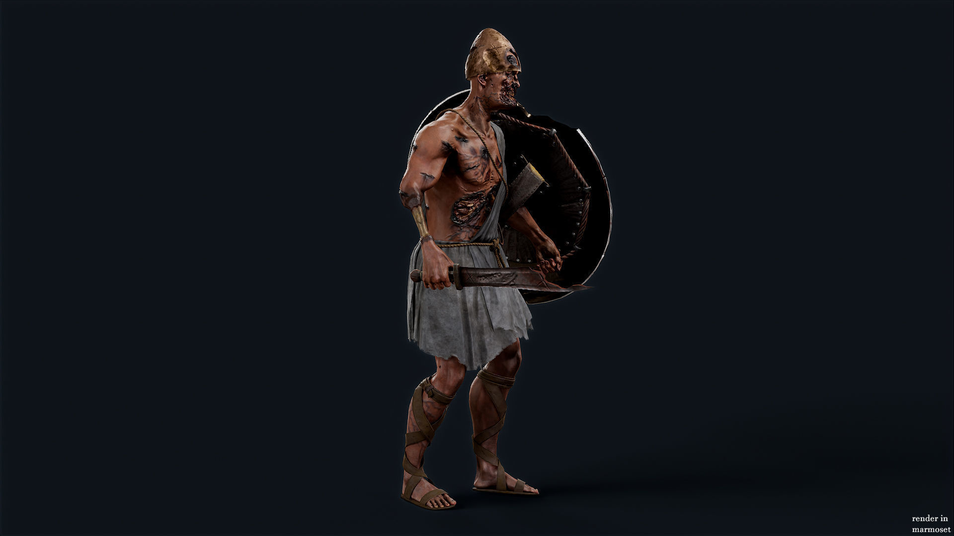 SPARTAN ILOTE UNDEAD 4 Low-poly 3D model_6