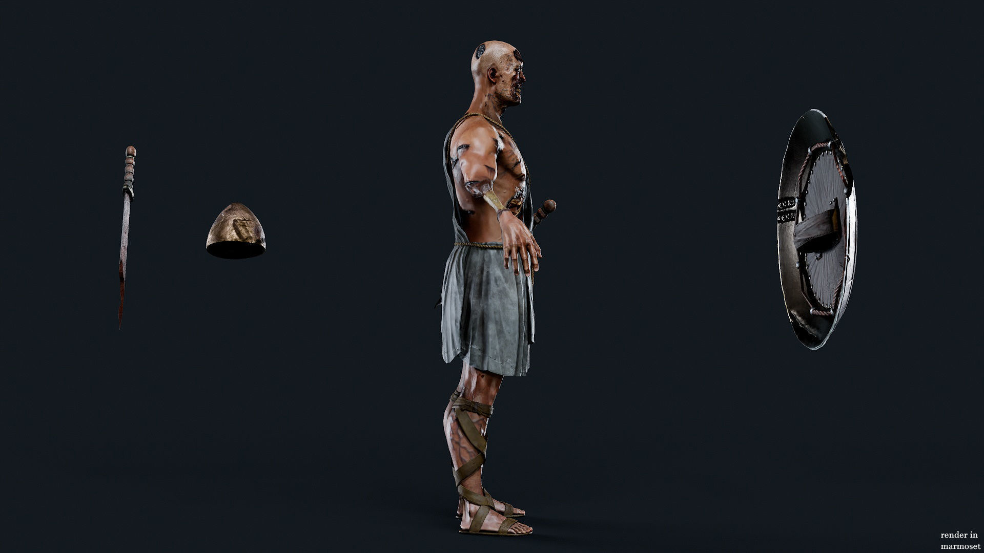 SPARTAN ILOTE UNDEAD 4 Low-poly 3D model_9