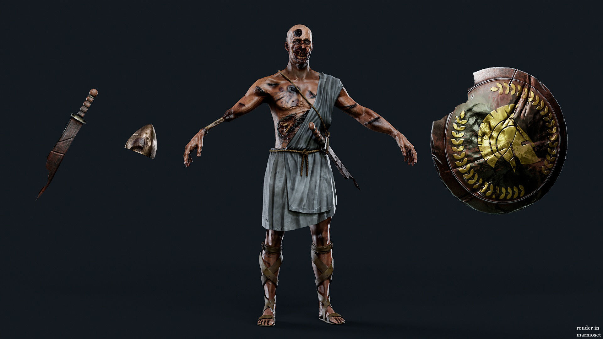 SPARTAN ILOTE UNDEAD 4 Low-poly 3D model_8