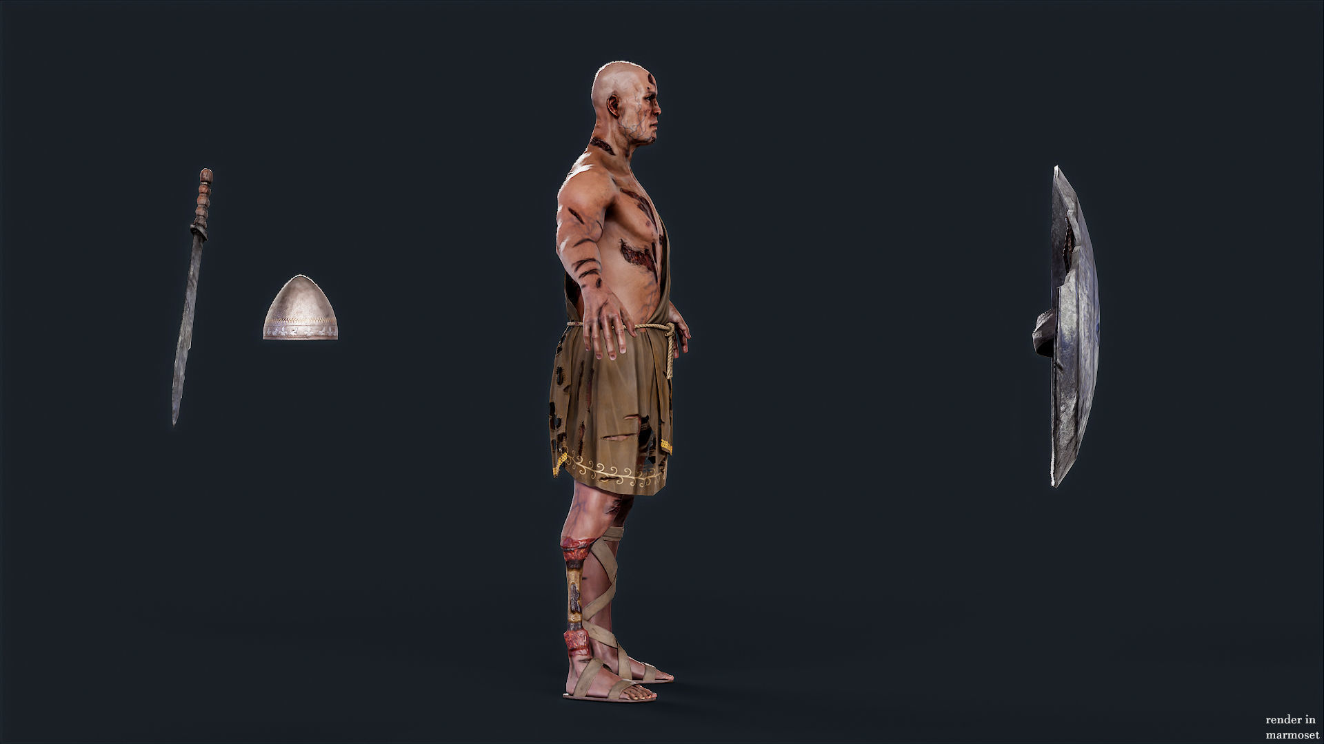 SPARTAN ILOTE UNDEAD 5 Low-poly 3D model_9